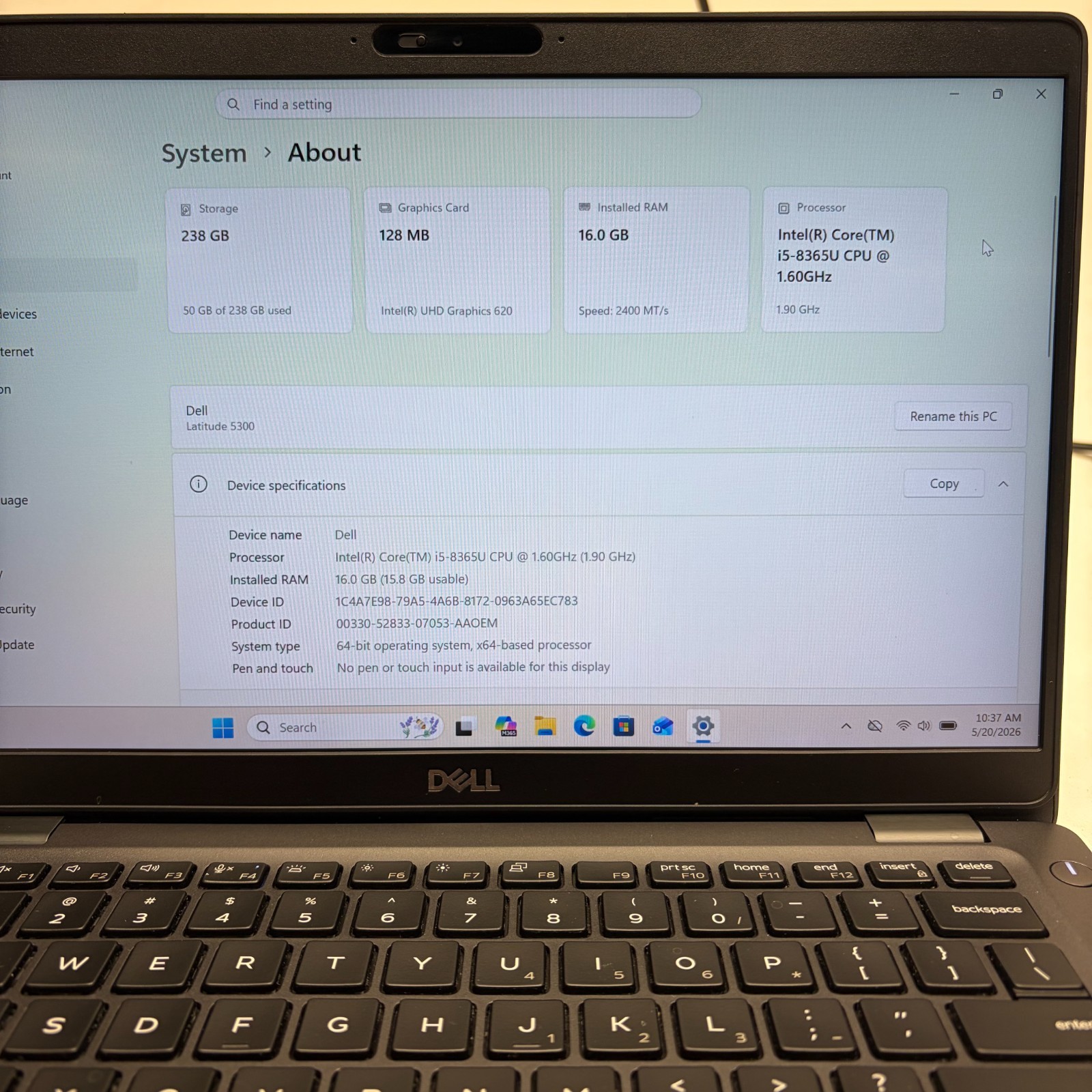 Dell Latitude 5300 w/ Power Supply