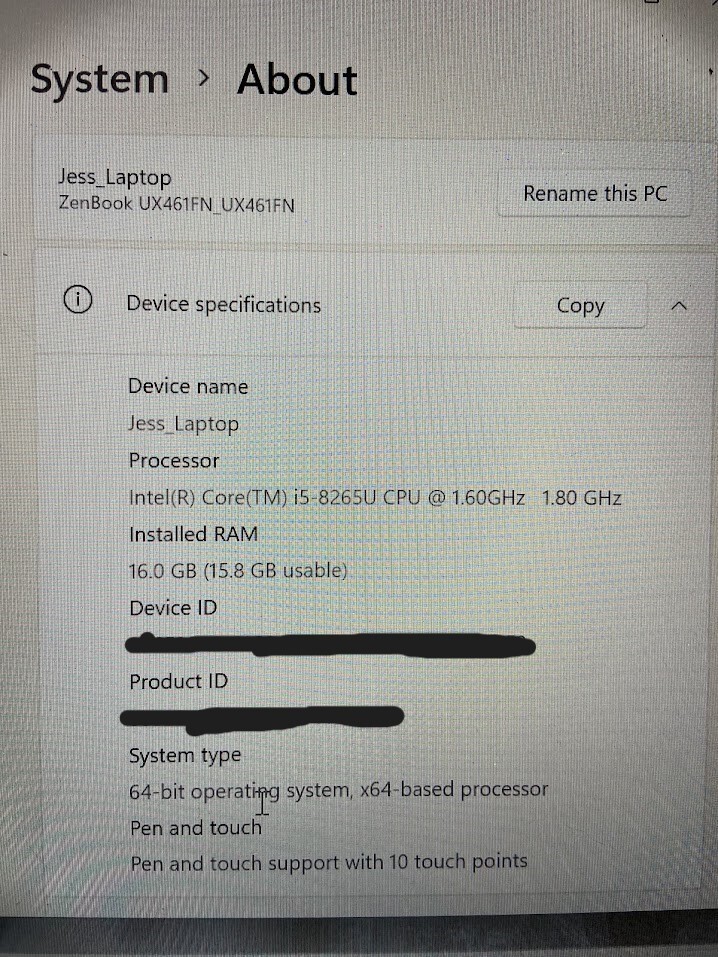 Used but still works good, Gray 2in1 Asus Zenbook Flip UX461FN.