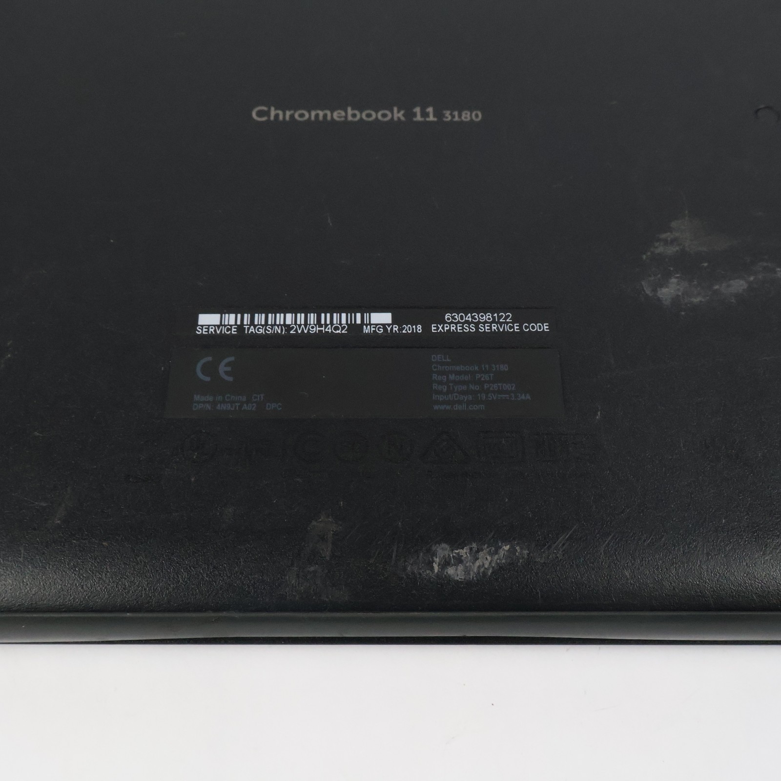 Dell Chromebook 3180 4GB RAM 16GB eMMC USB-C Laptop w/45W Charger Tested