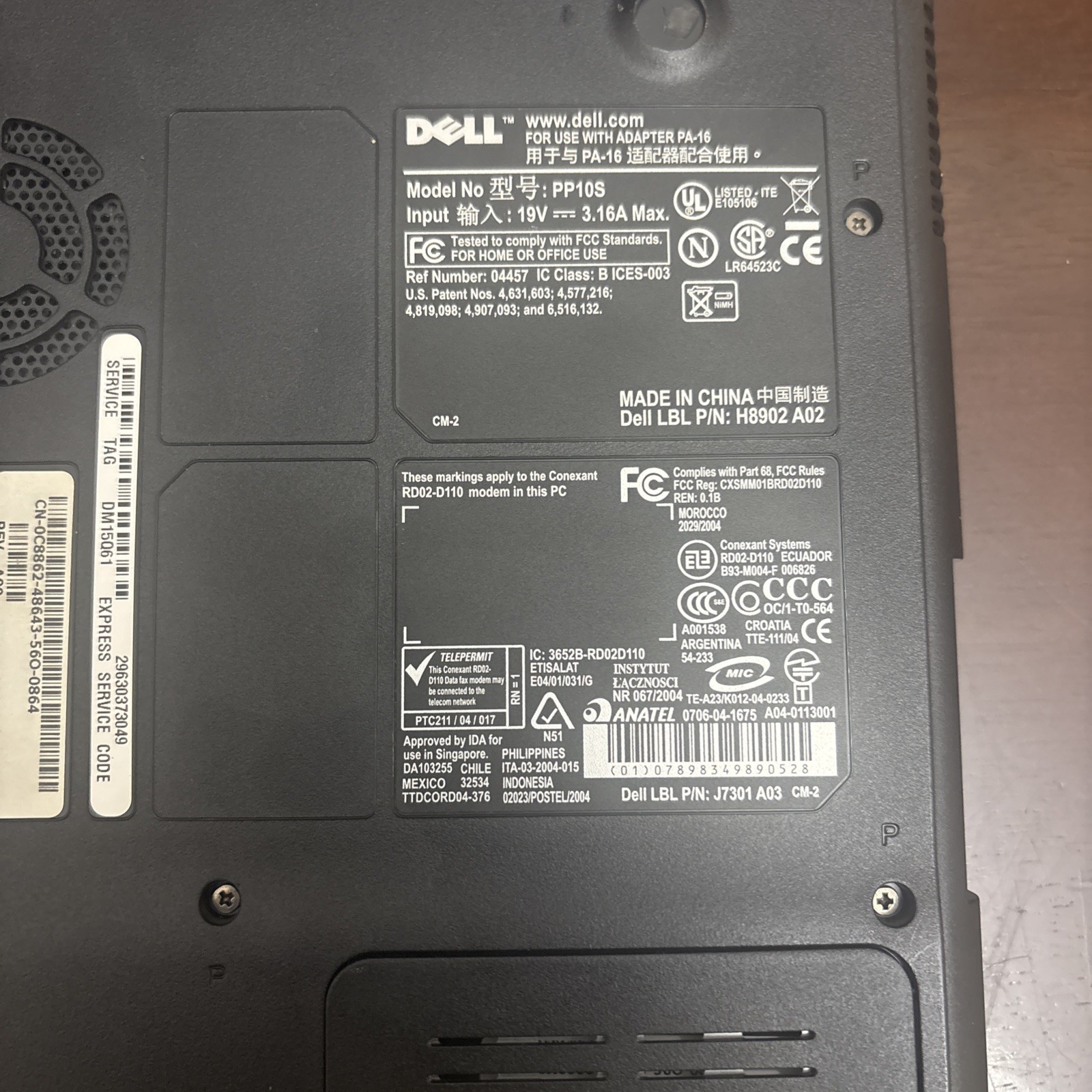 Dell Inspiron 1200 Intel Celeron M 1.40GHz 256MB, No battery, Has Power Cord