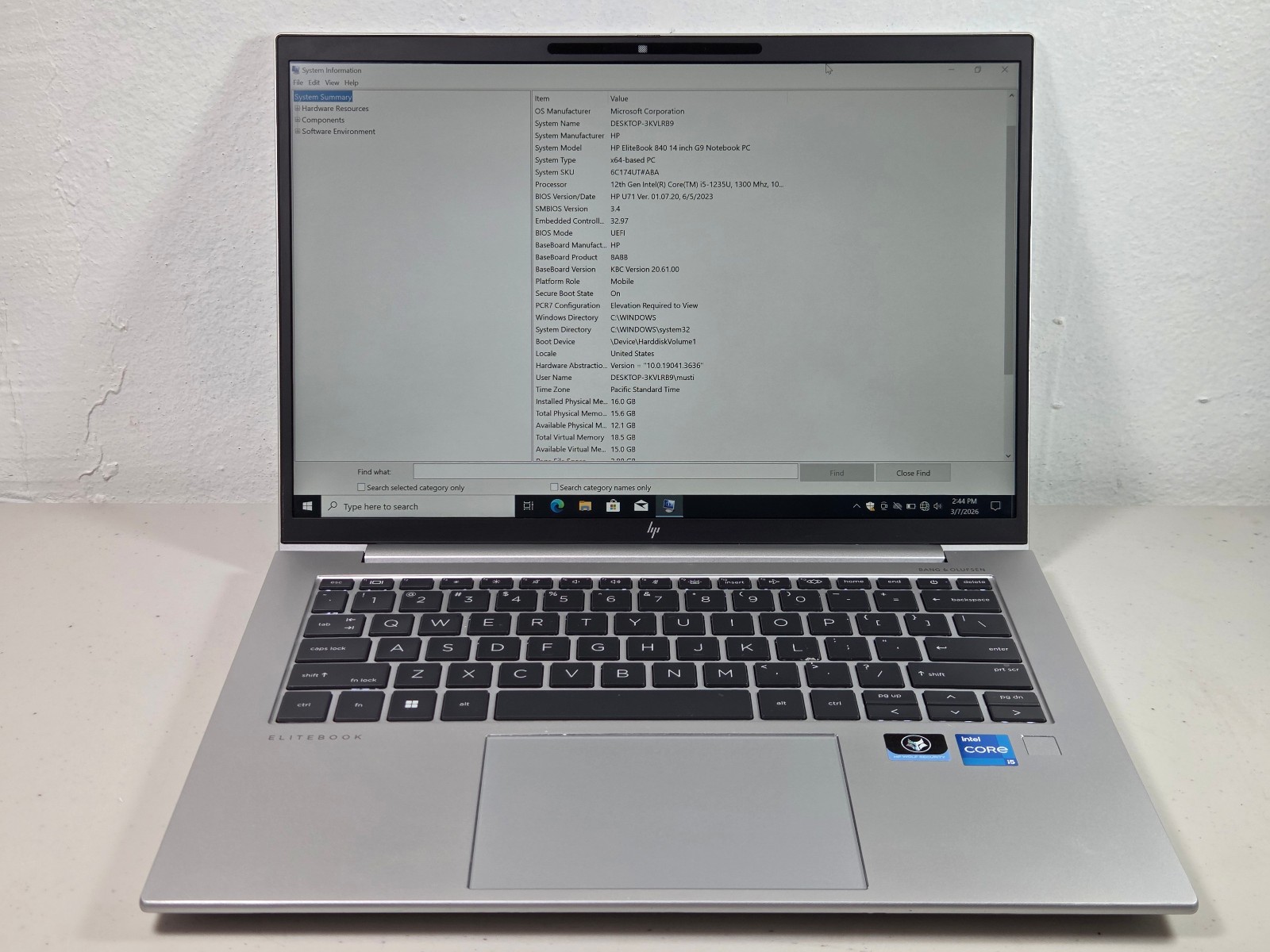 Hp EliteBook 840 G9 14″ 512GB SSD 16GB RAM Intel Core i5-1235U Laptop