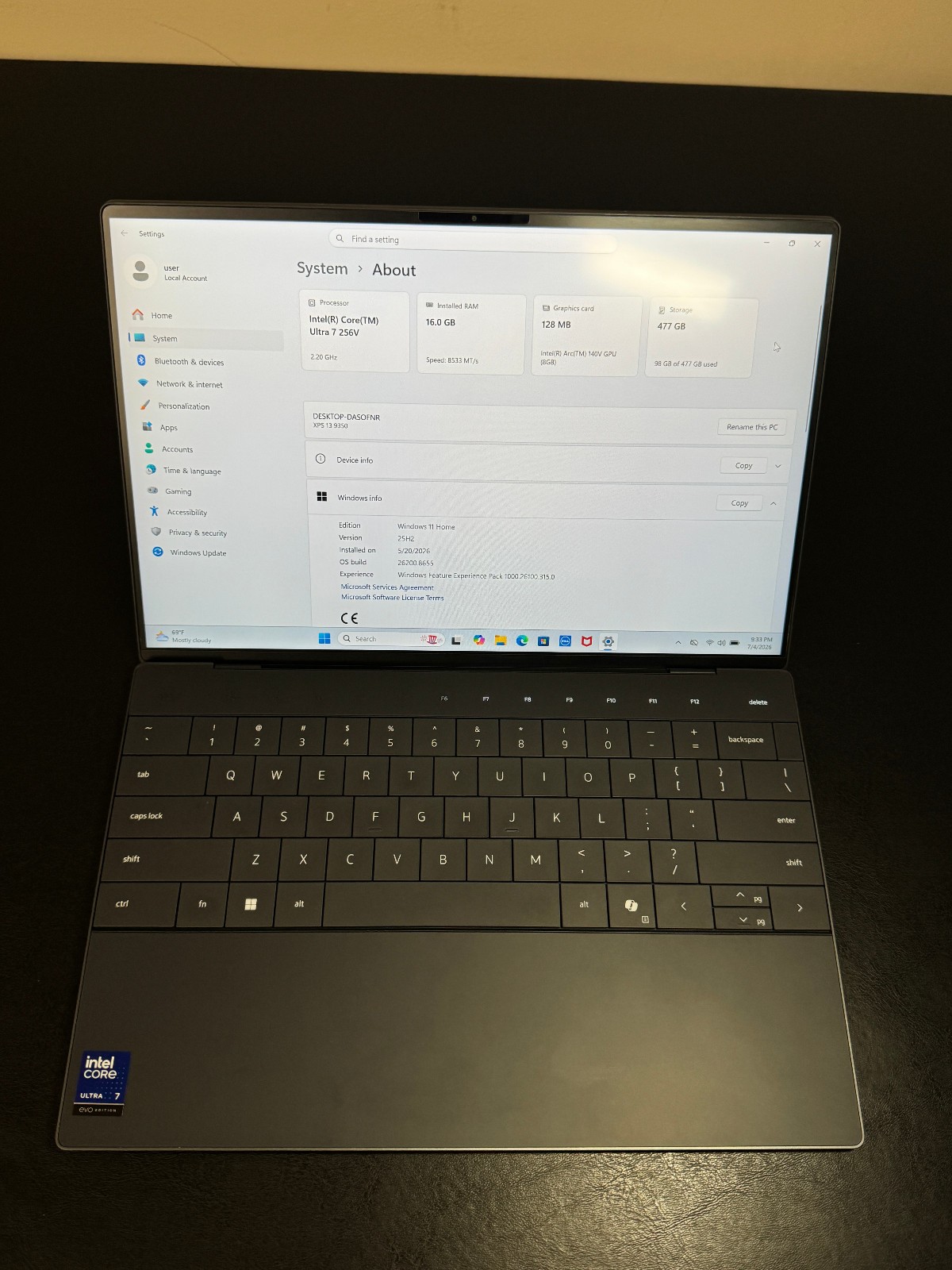 Dell XPS 13 2K Laptop – Intel Core Ultra 7 256V 16GB 512GB
