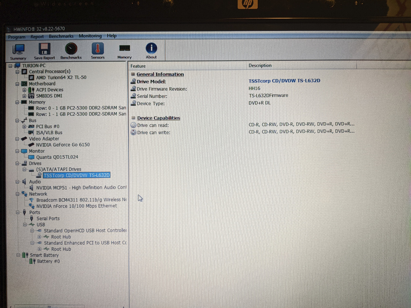 HP Pavilion 15.4 Dv6000 (Dv6305us) Laptop (AMD Turion 64 X2 TL-50 1.6Ghz)