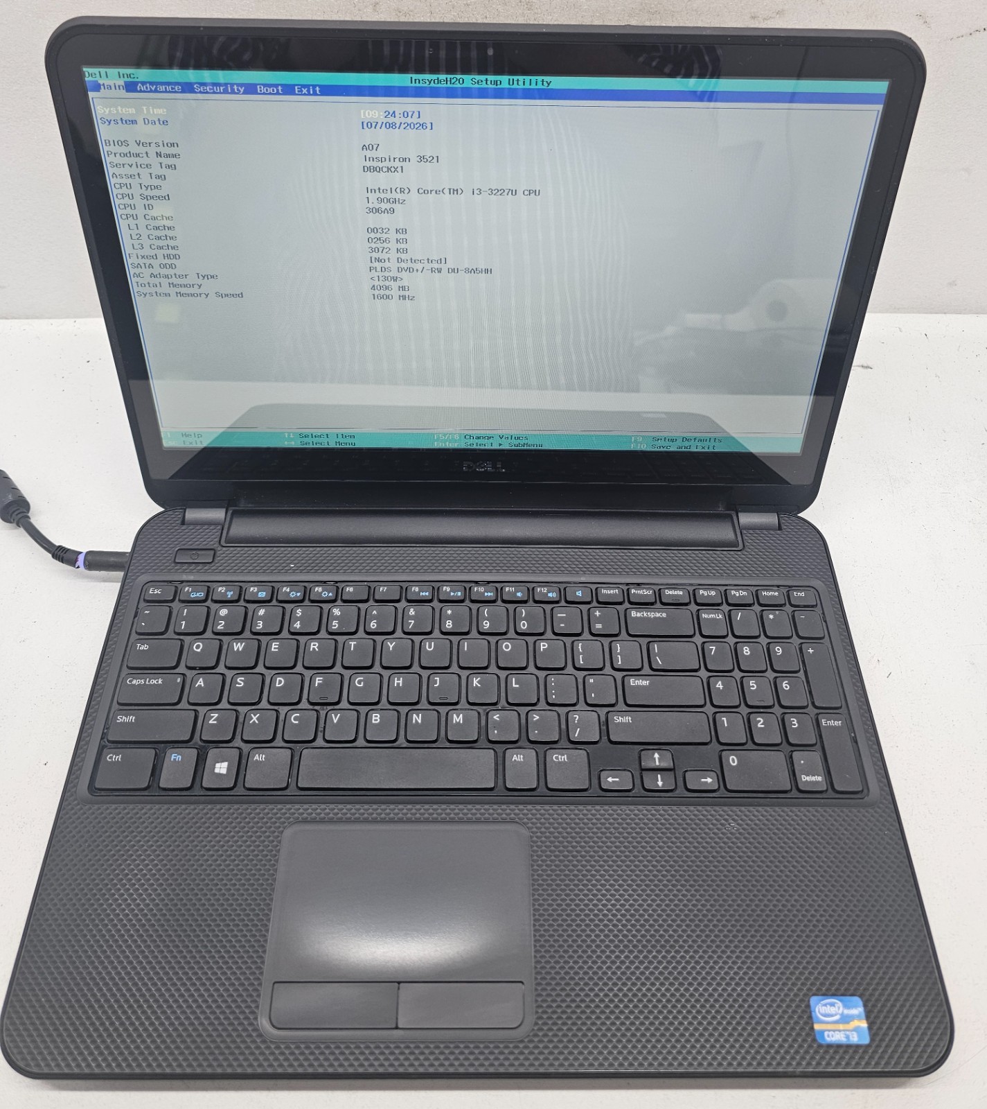 Dell Inspiron 3521 15.6″ Laptop Intel Core i3-3227U 4GB Ram NO HD/OS (FL)