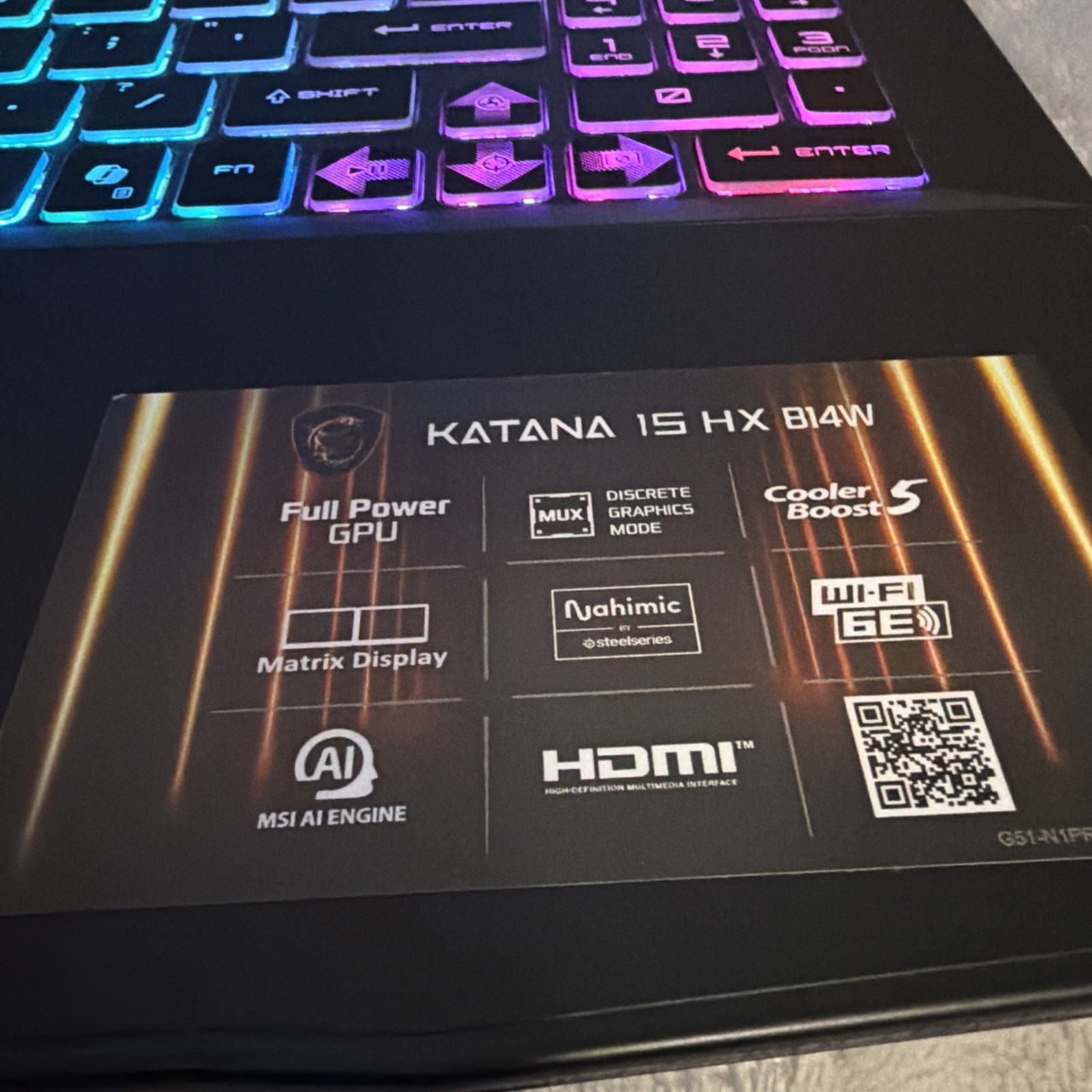 MSI Katana 15 HX B14WEK-001US 15.6″ Gaming Laptop i7-14650HX 5050 16GB 512GB