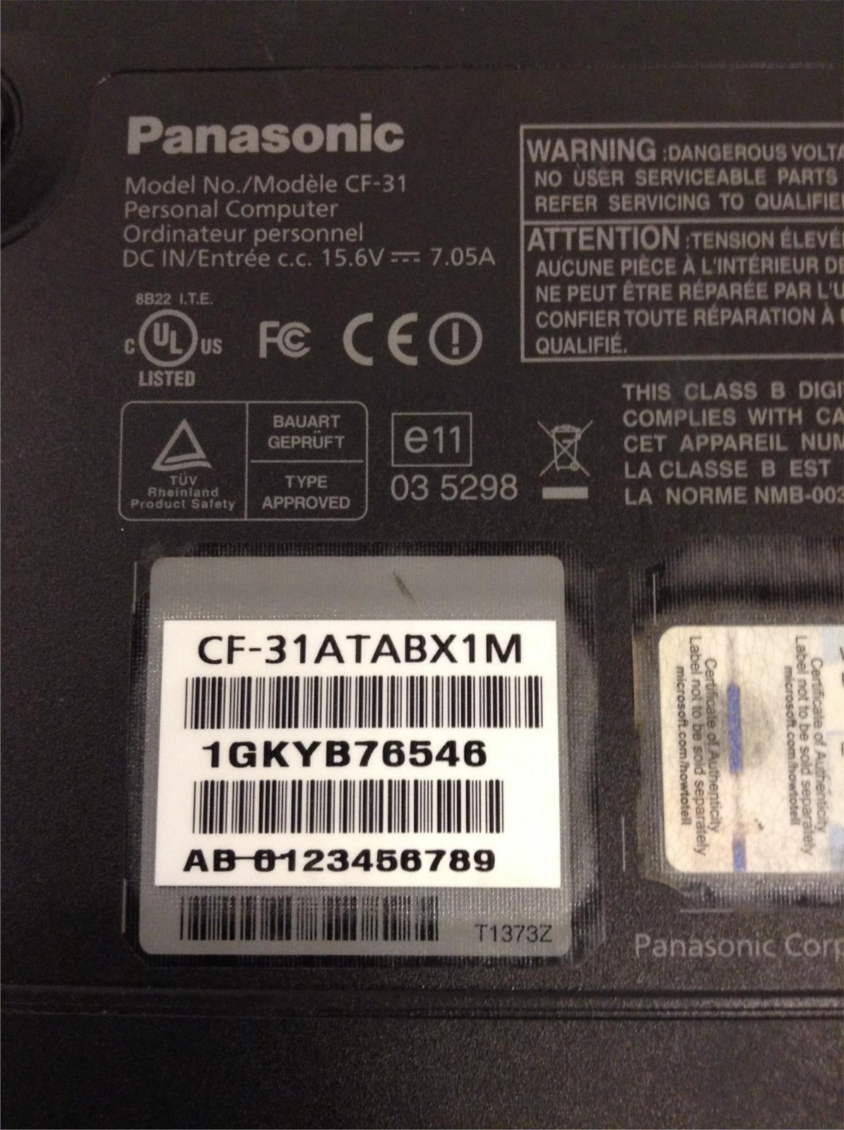 Panasonic Toughbook CF-31 MK1 i5-M520 2.4GHz 13.3″ w/ 4GB Ram, 8K Hours, No HD,