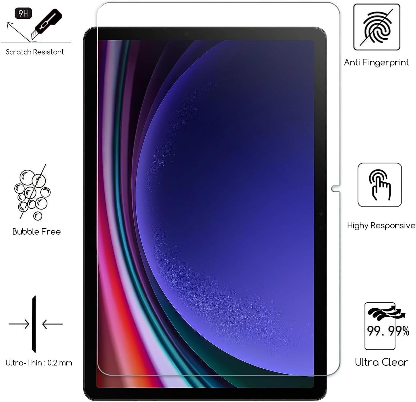 Tempered Glass Screen Protector for Samsung Galaxy Tab S10 FE+ / Galaxy Tab S10