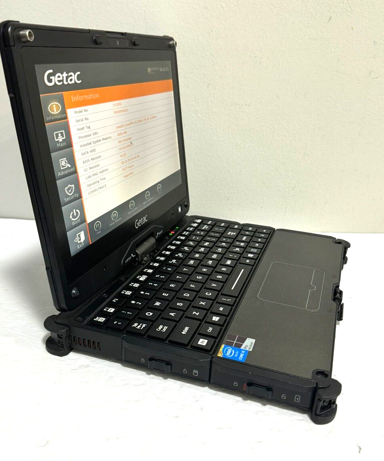 Getac V110 G2 i5-5200U @ 2.20GHz 4GB RAM Touch No CADDY/NO SSD/ NO CHARGER