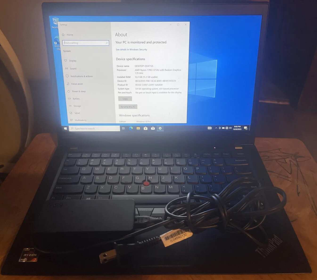 Lenovo ThinkPad T14s G1 14″ Touch AMD Ryzen 7 Pro 4750U 16GB/512GB 20UH000GUS