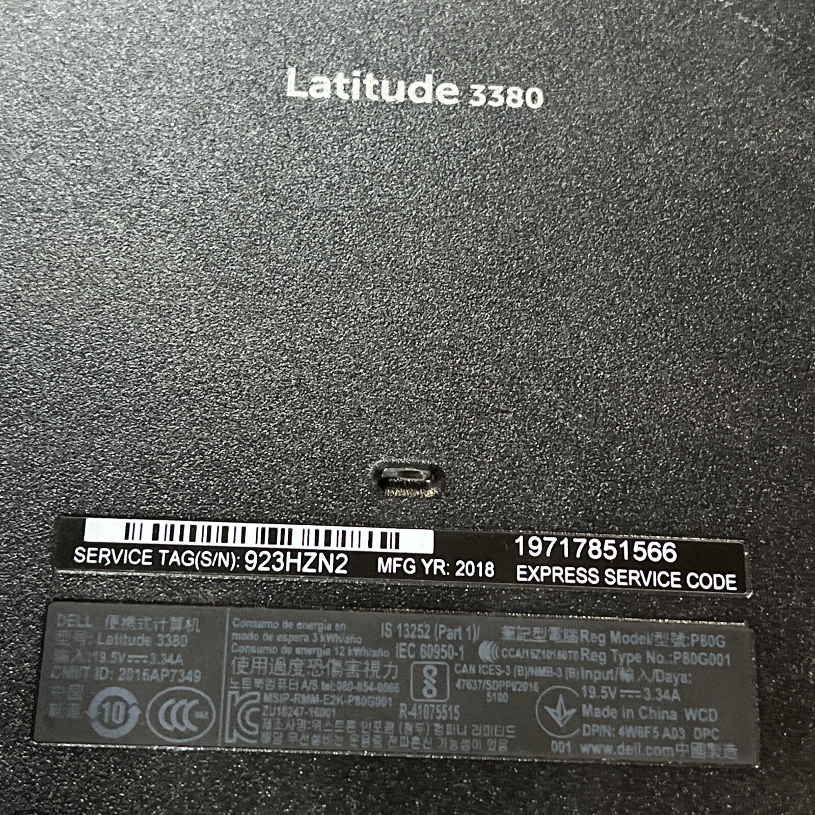 DELL LATITUDE 3380 INTEL CORE I3-6006U 2.00GHZ 8GB RAM NO HD –