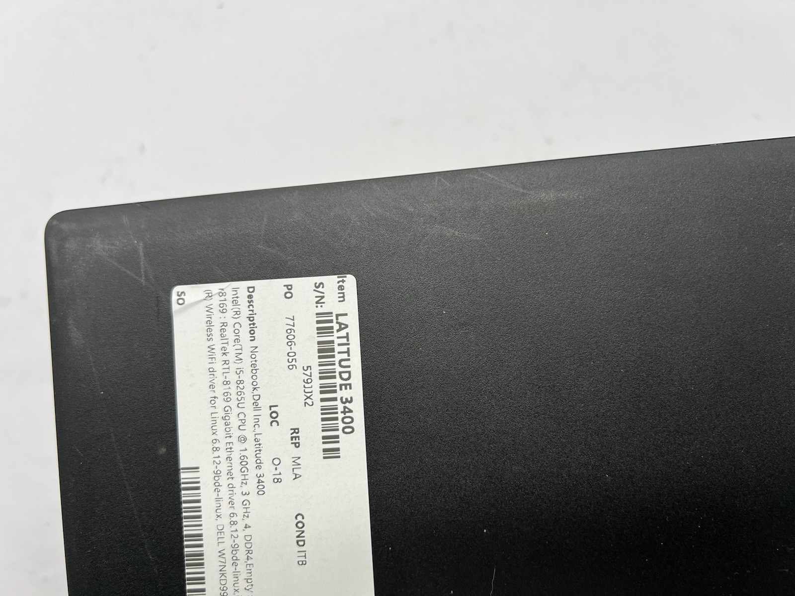 Dell Latitude 3400, i5-8265U CPU, @ 1.60GHz, 8GB RAM-No HDD/OS/Charger