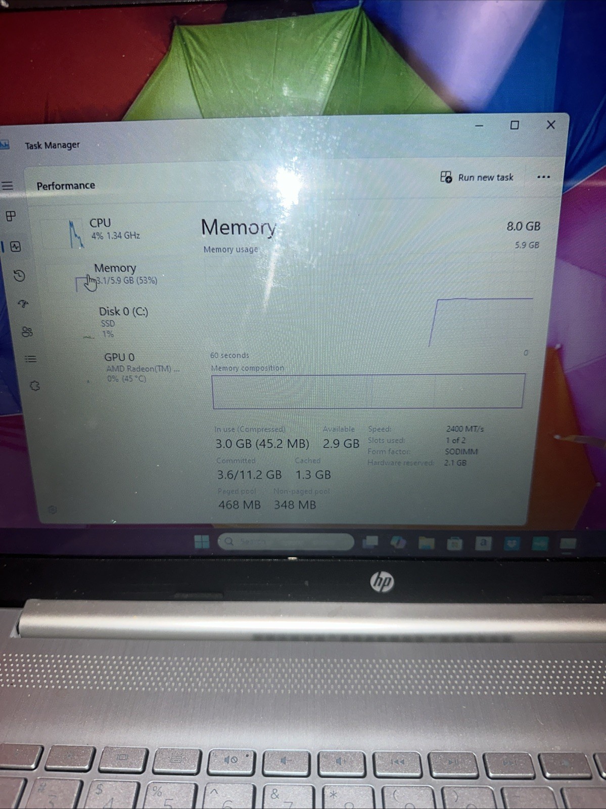 HP 15-ef1001ds 15.6″ Laptop AMD Athlon Gold 3150U (2.40 GHz) 8 GB Memory!