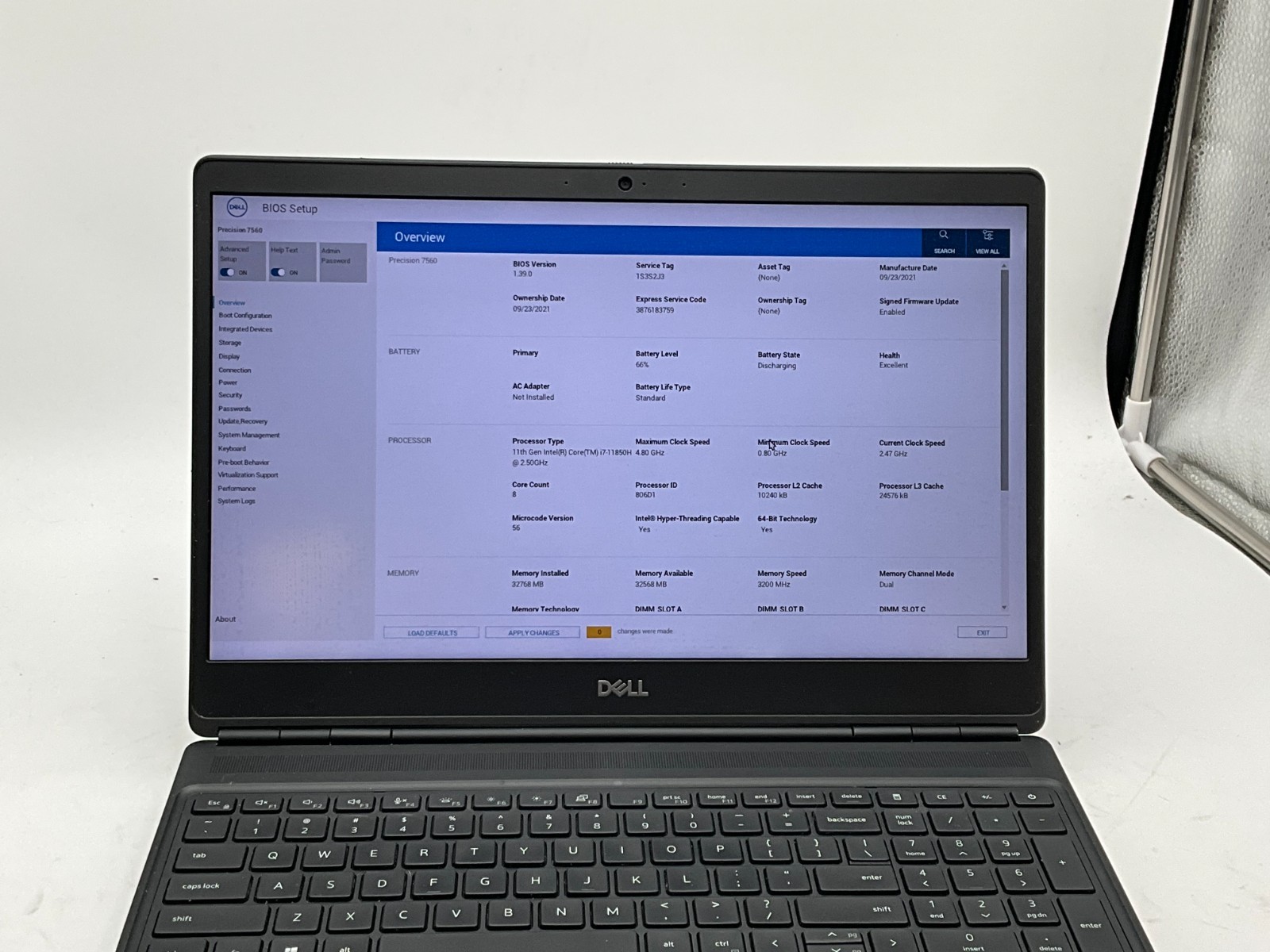 DELL Precision 7560 i7-11850H 2.50g 32GB 1tb T1200 15.6″ WIN11 Laptop 1S3S2J3