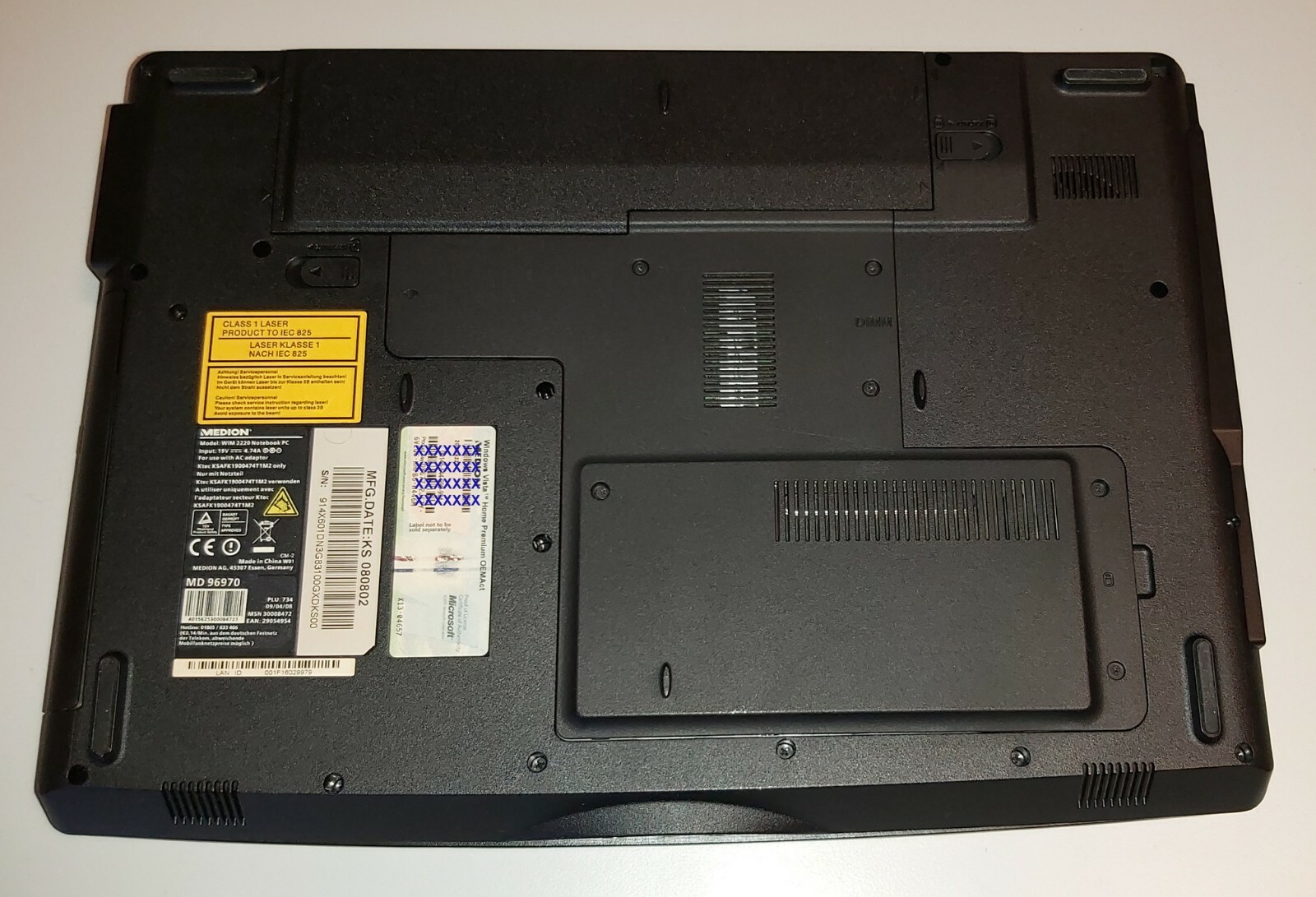 Medion Akoya MD96970, 3 GB RAM, 320 GB HDD, WIM 2220 | defekt für Bastler