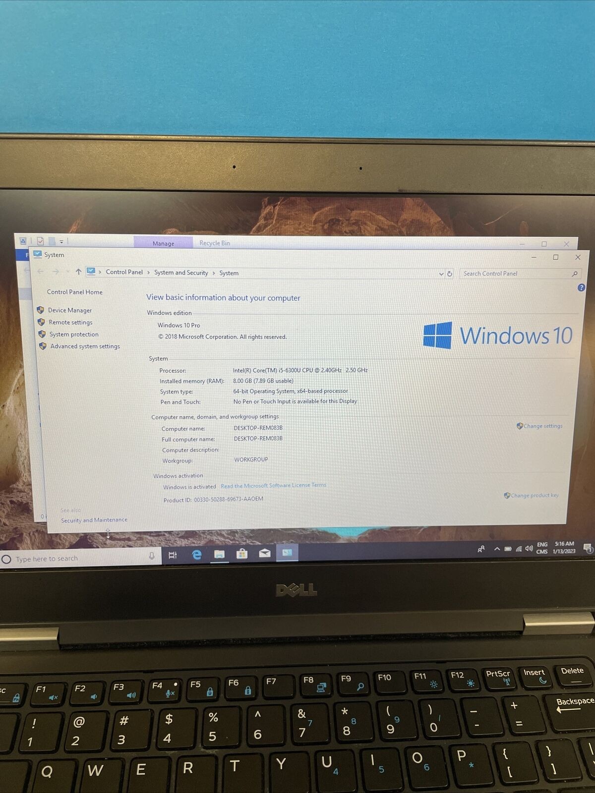 Dell Latitude E5270 12.5″ Core i3-6100U 2.3GHz 8GB DDR4 500GB SSD Win10 pro