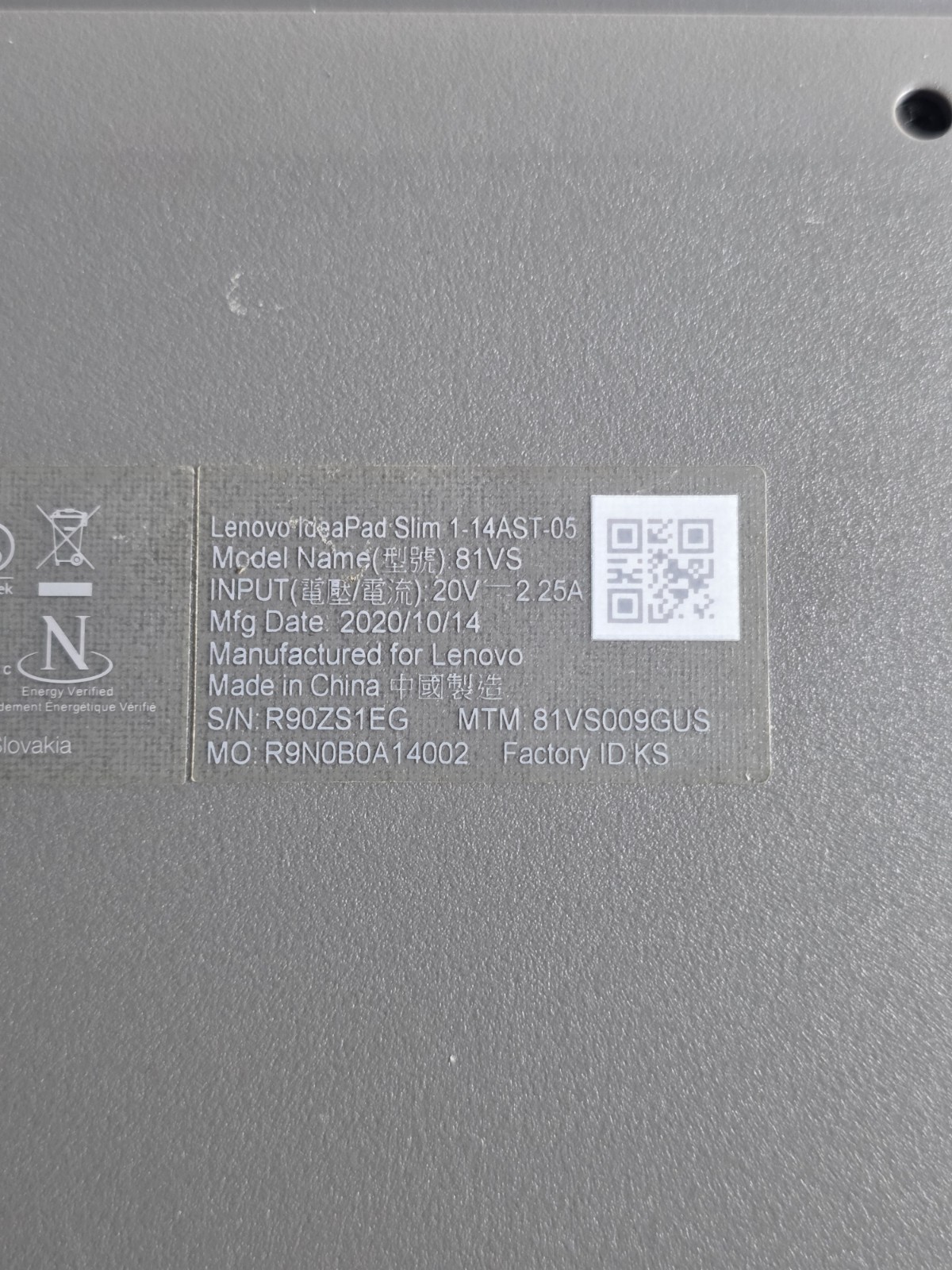 Lenovo IdeaPad Slim 1-14AST-05, AMD A6-9220e @1.60Ghz, 4GB RAM, 64GB SSD, W10