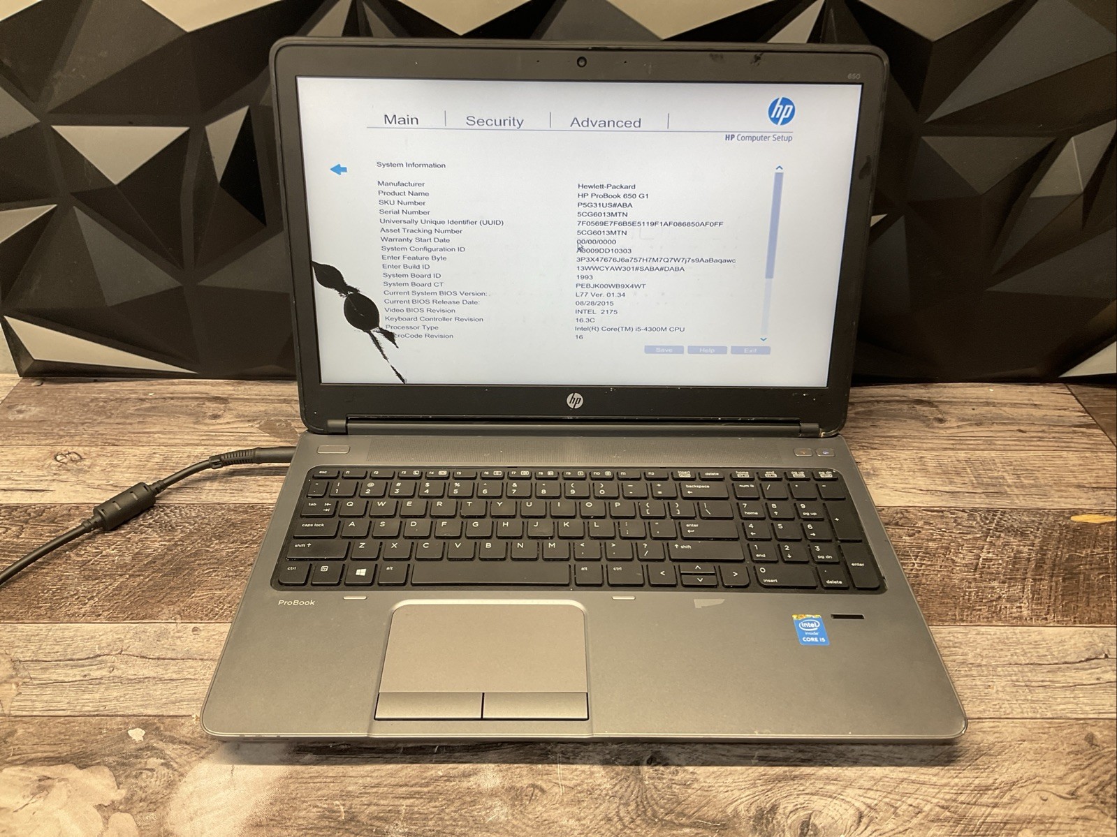 ProBook 650 G1 / i5 4th / No RAM Laptop Notebook PC / M5