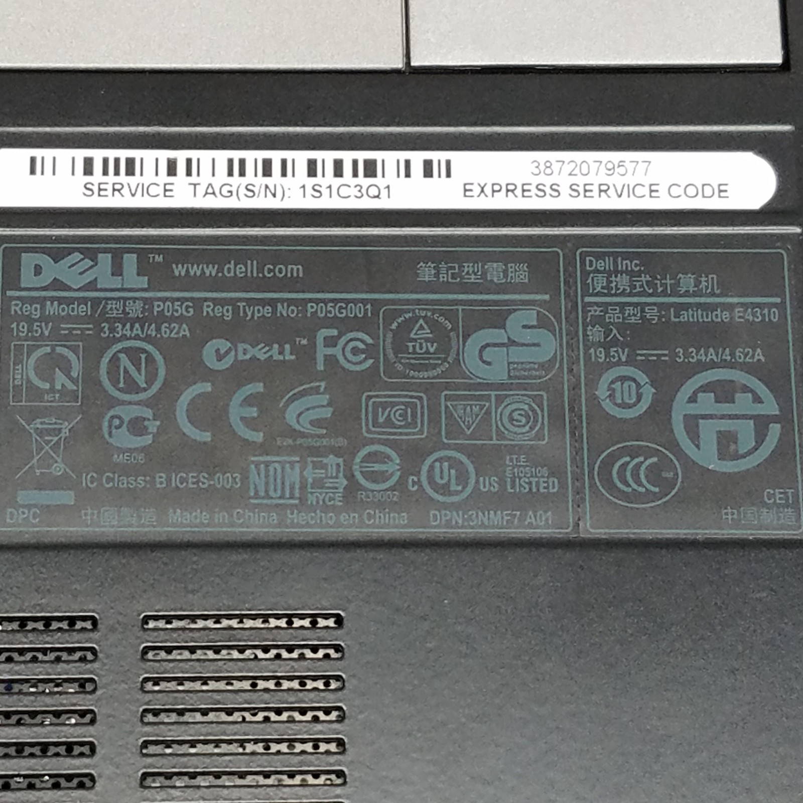 Dell Latitude E4310 Laptop I-5 M540@2.53Ghz 4Gig DDR3 13.3″ LCD P05G001
