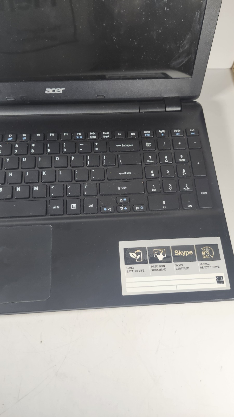Acer Aspire E5-521-23kh Laptop W/ Adapter Charger Tested Working Windows 10 READ