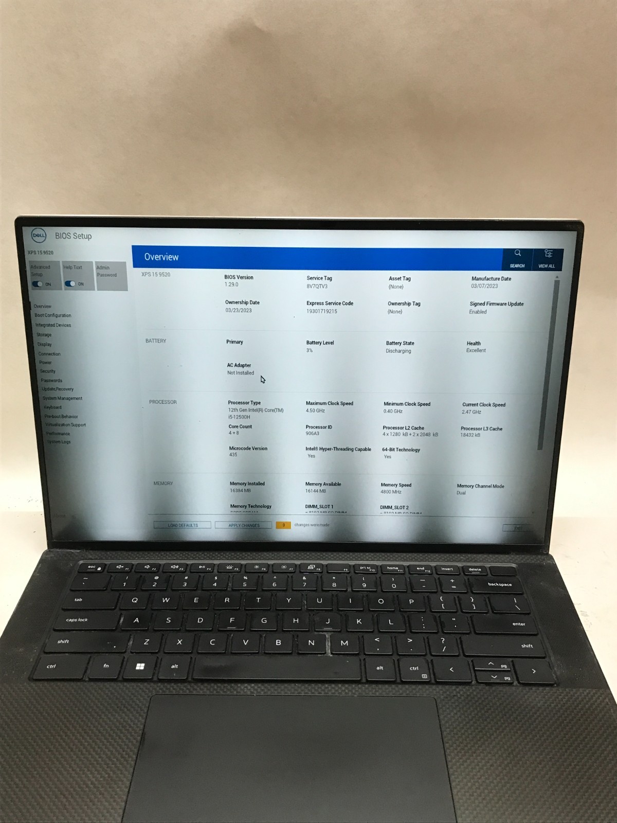 Dell XPS 15 9520 15″ Intel Core i5-12500H NO RAM NO SSD For Parts READ DESC – DW