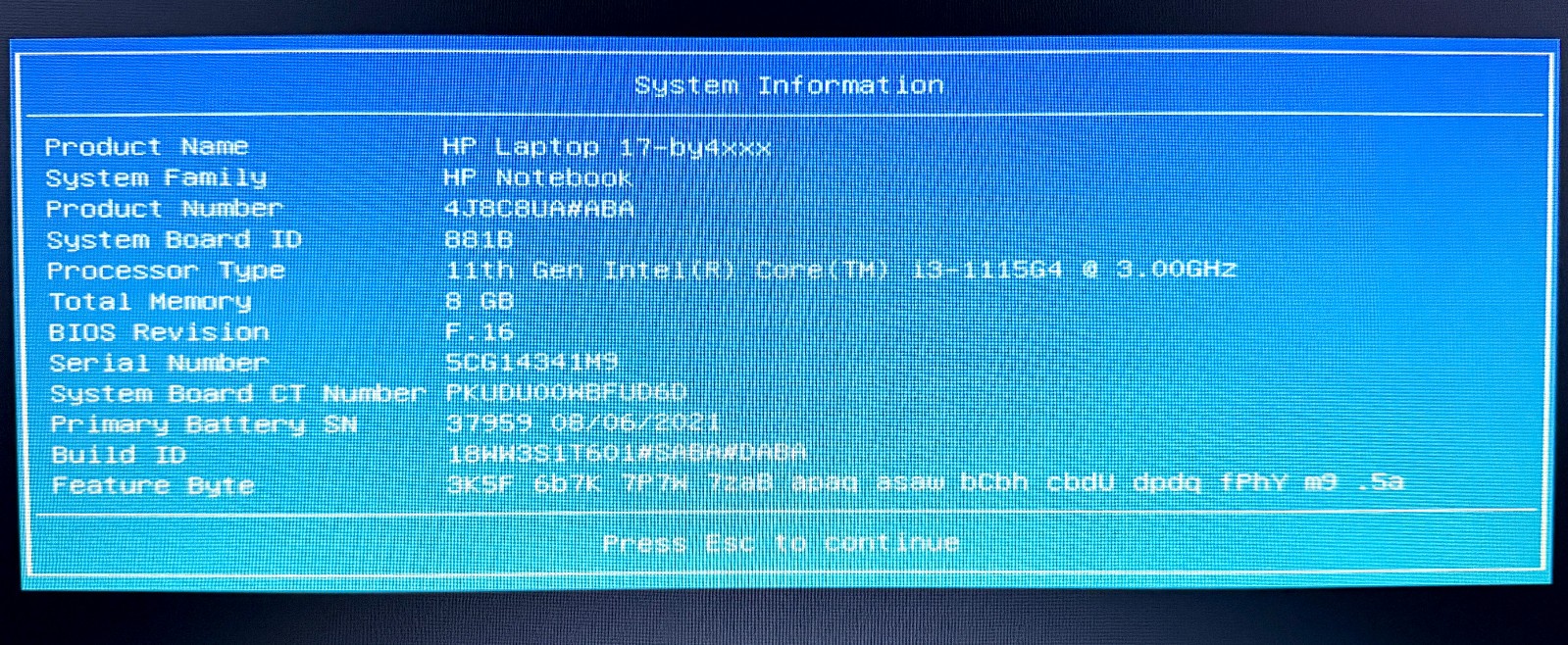 HP Laptop 17-by4013dx 17.3″ 3.0GHz Intel Core i3-1115G4 8GB RAM No SSD or OS