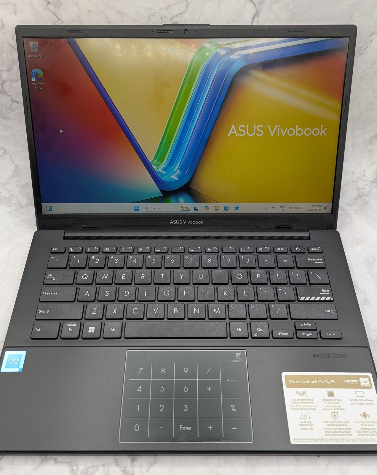 ASUS Vivobook Go 14 15.6″Laptop w/ 1 year of Microsoft 365 Black