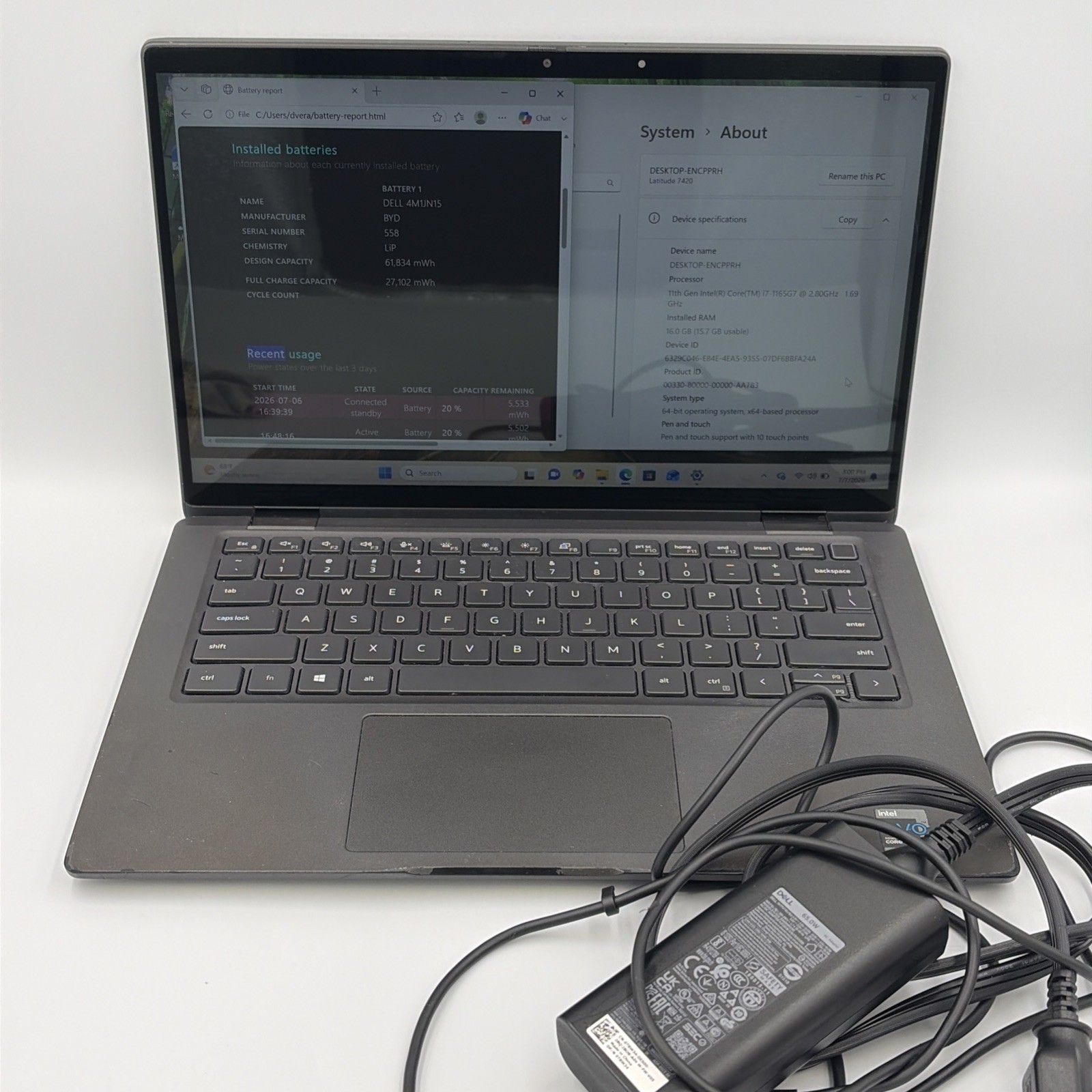Dell Latitude 7420 14″ Touchscreen i7-1185G7 16GB 512GB SSD Very Good Con – N8G3