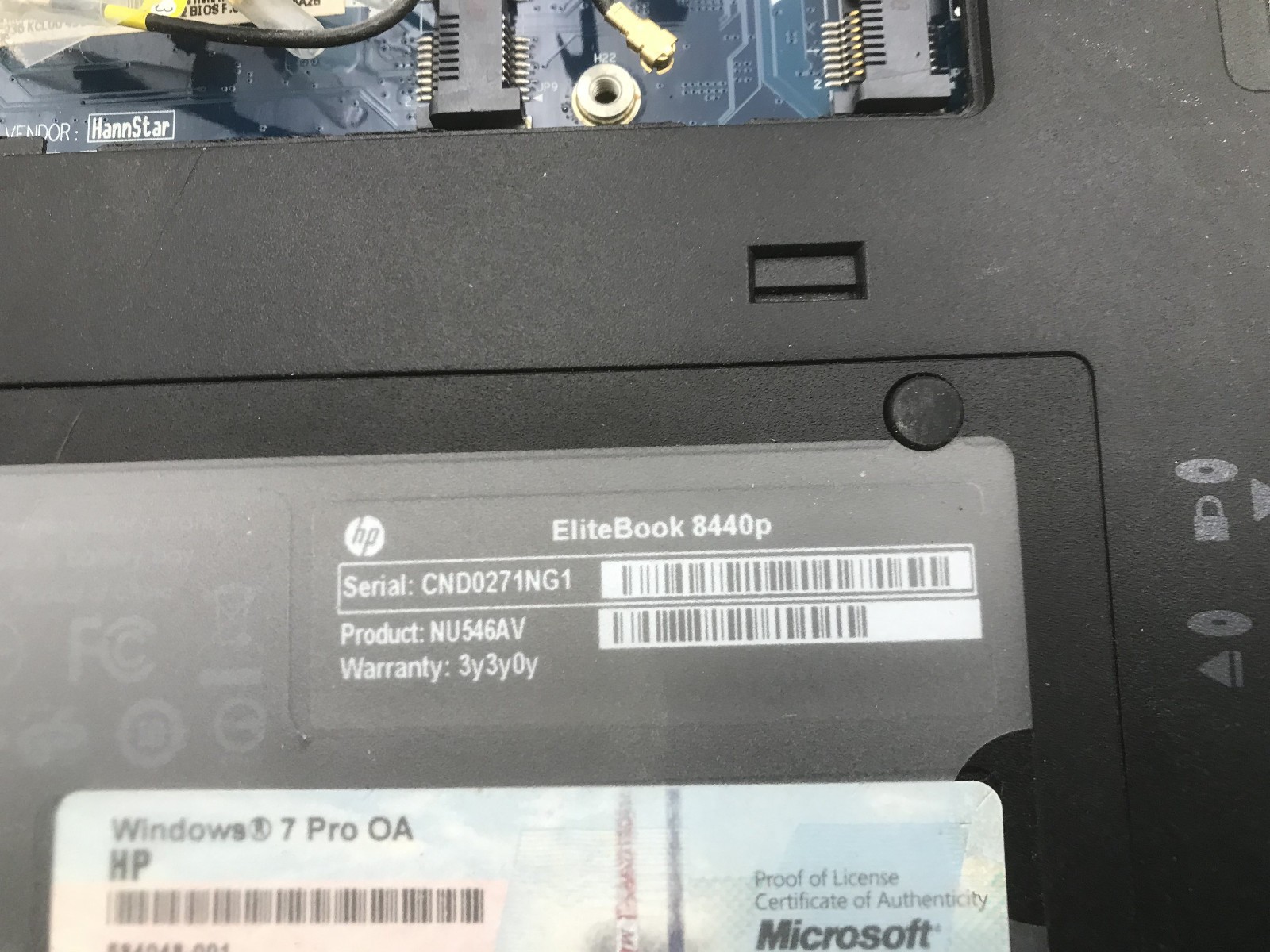 HP PROBOOK 8440P – BOOTS TO BIOS – INTEL I5 M540 – 4GB RAM – NO OS – READ – BB!!