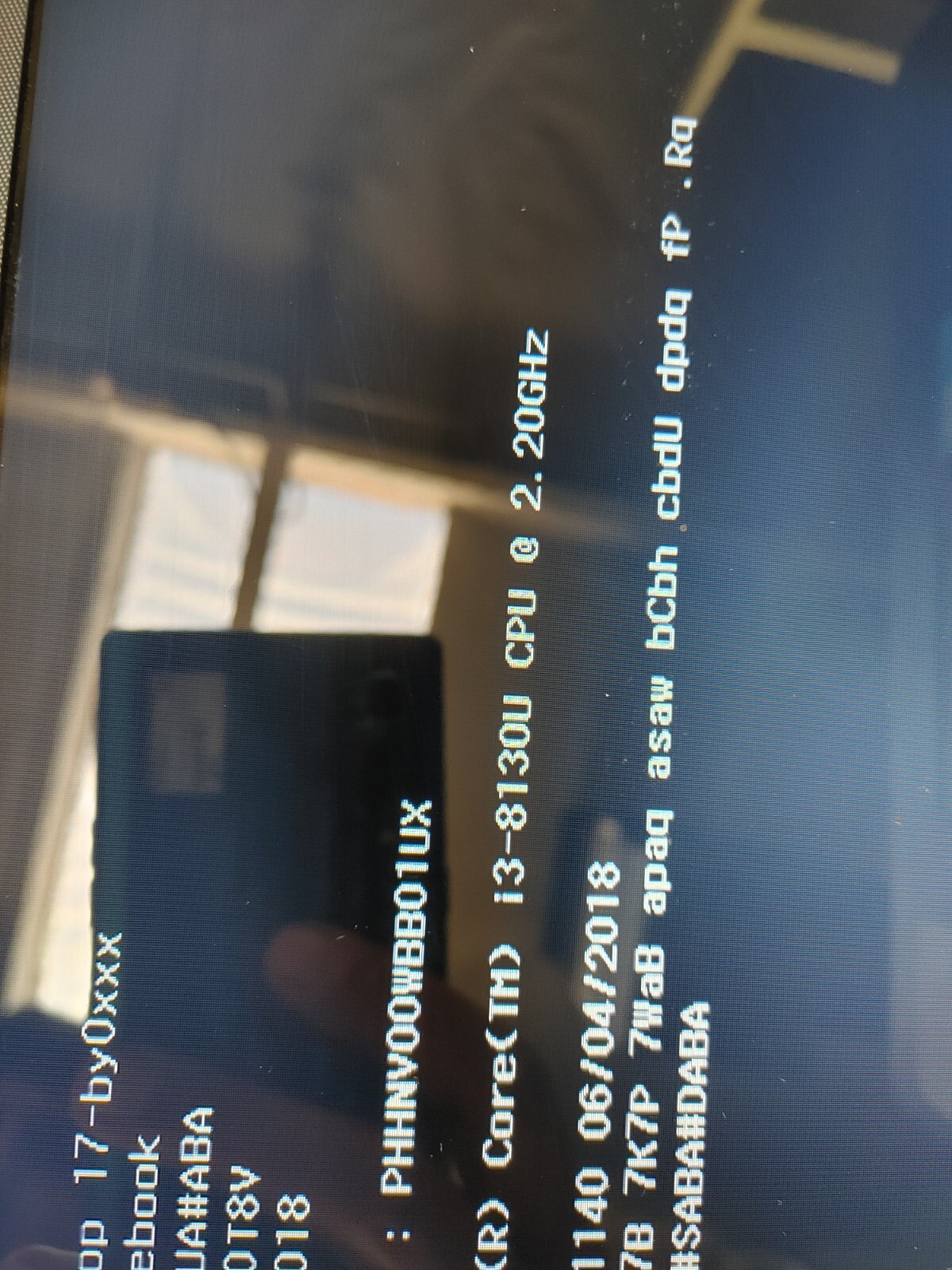 HP 17-by0xxx Core i3-8130U@ 2.20GHz , NO RAM ,NO HD , Bad screen ,for parts only