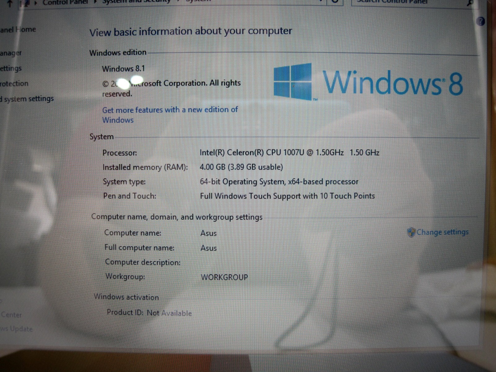 ASUS Vivobook X200CA INTEL CELERON 1007U 1.50GHz 4GB RAM 320GB HDD BAD BATTERY