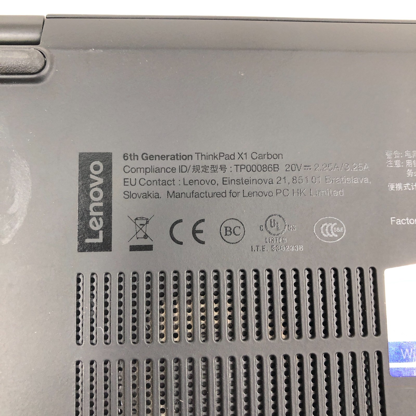 Lenovo ThinkPad X1 Carbon 6th GEN Core i5-8250U 1.60GHz 8GB RAM 256GB SSD *READ*