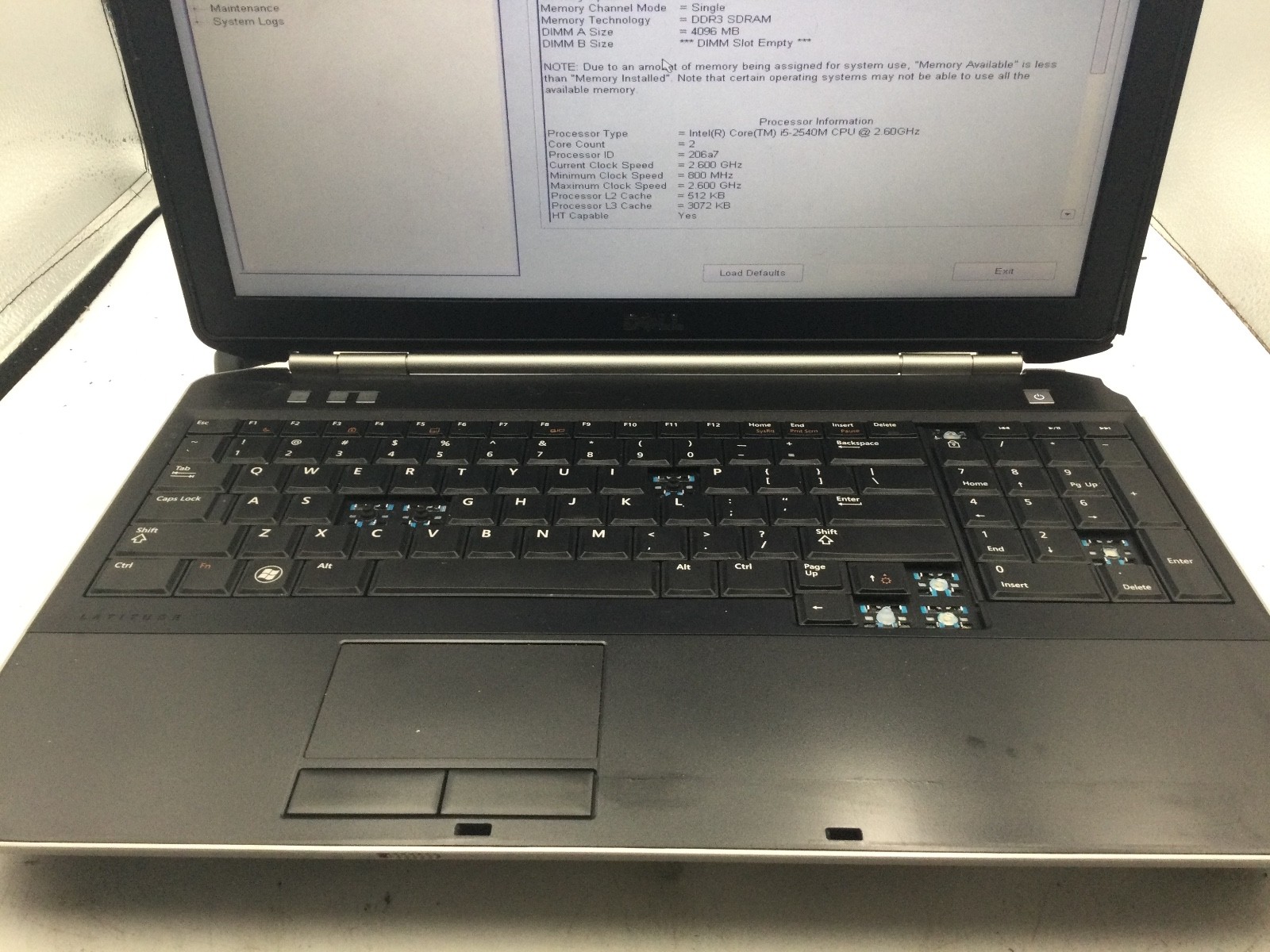 DELL LATITUDE E5520 – BOOTS TO BIOS – INTEL I5 2540 – NO RAM – 15″ – READ – BB!