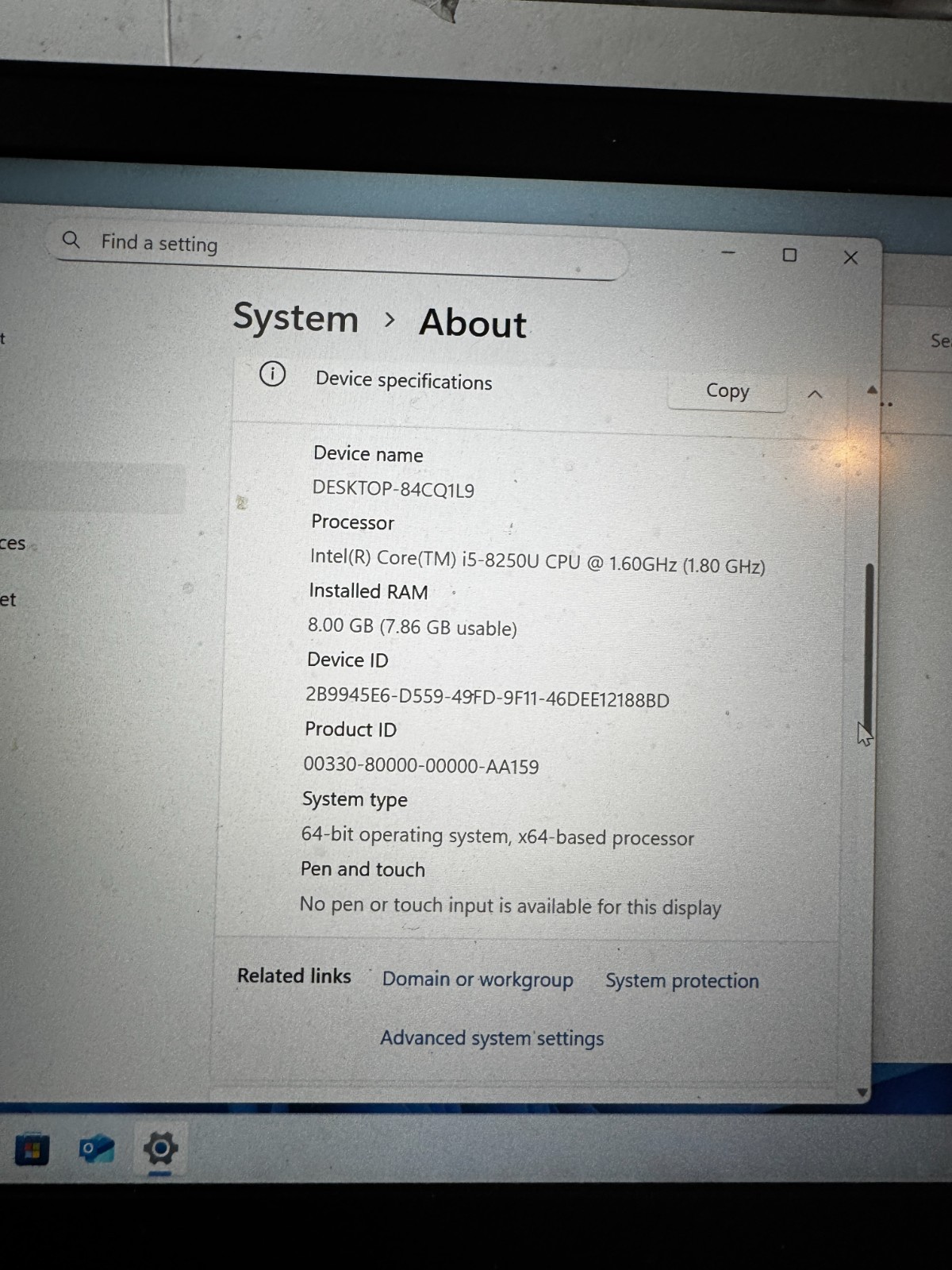 Lenovo ThinkPad E480 Core I5-8250 256GB SSD 8GB RAM Laptop For Repair #6105