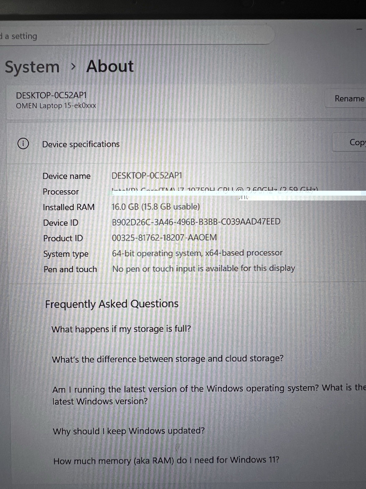 HP Omen 15-EK0013DX 15.6″ i7-10750H 2.6GHz 16GB 1TB GeForce RTX 2060 DESCRIPTION