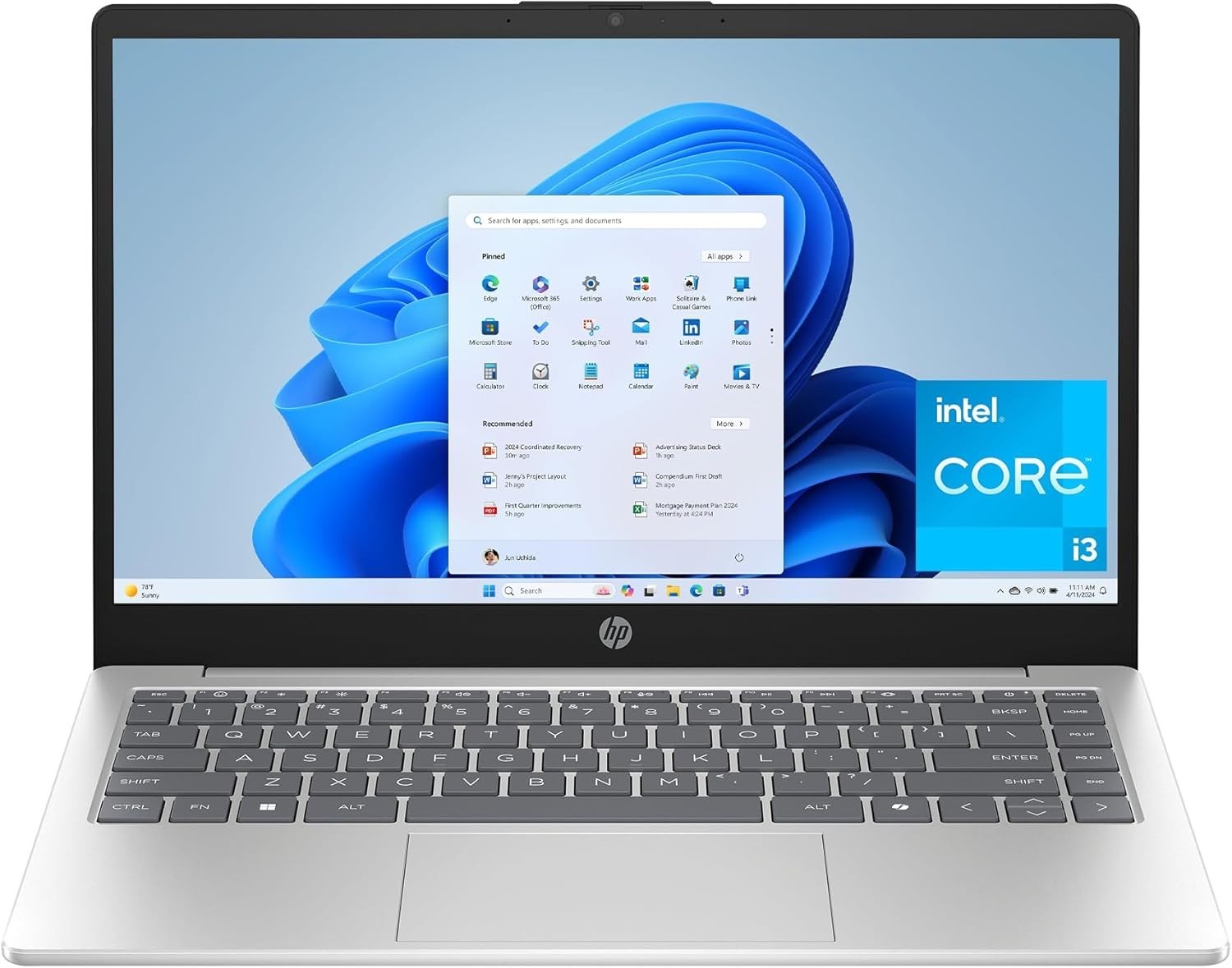 HP 14 inch Laptop, HD Display, Core i3-N305, 8 GB RAM, 256 GB SSD, 14-ep0299nr