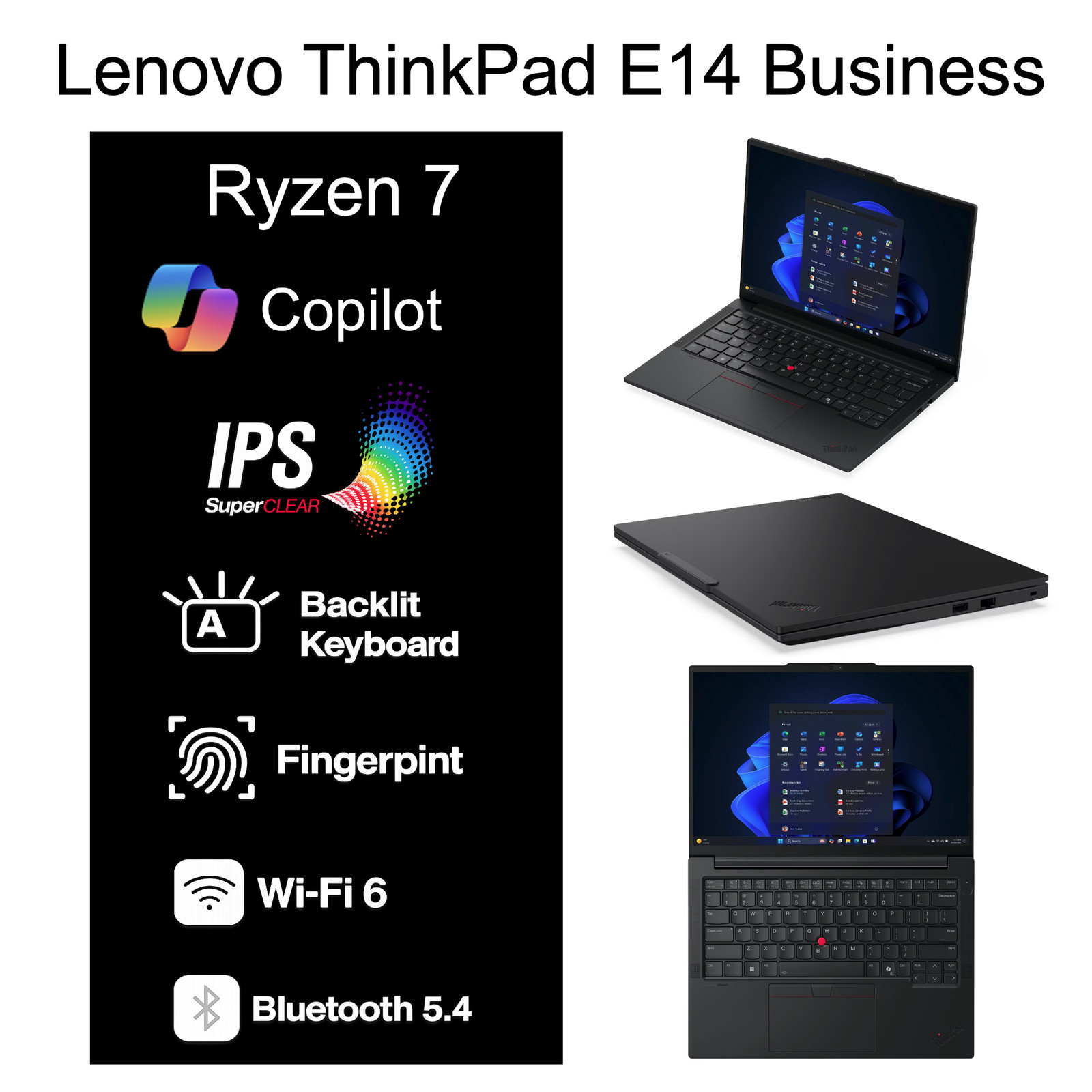 Lenovo Thinkpad 14.0″ 1920×1200 Ryzen 7 250 16GB RAM 512GB SSD Windows 11 Pro