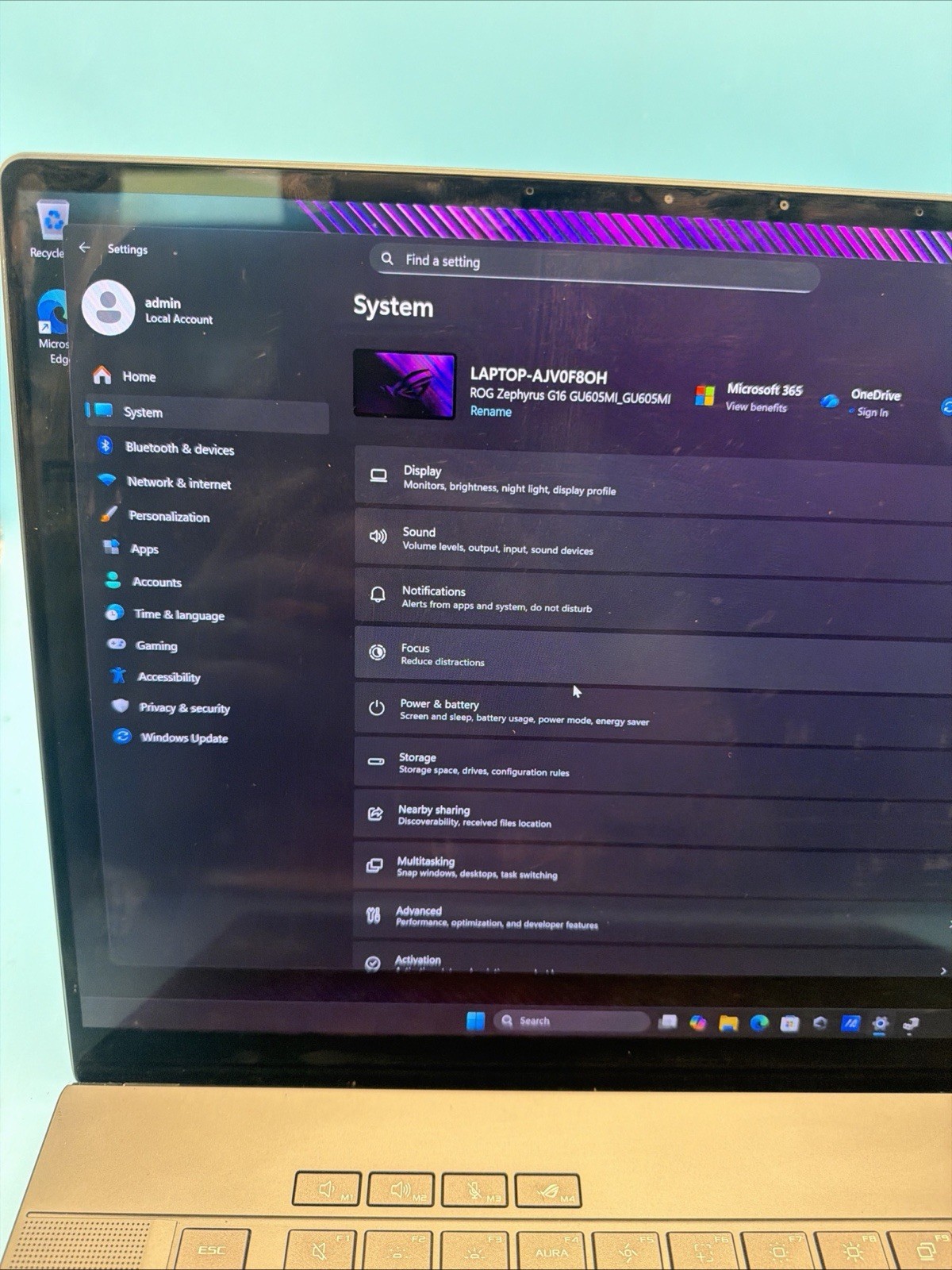 ASUS ROG Zephyrus G16 GU605MI, Ultra 9, RTX 4070, 16GB, 1TB SSD, 16″ Gray, Win11