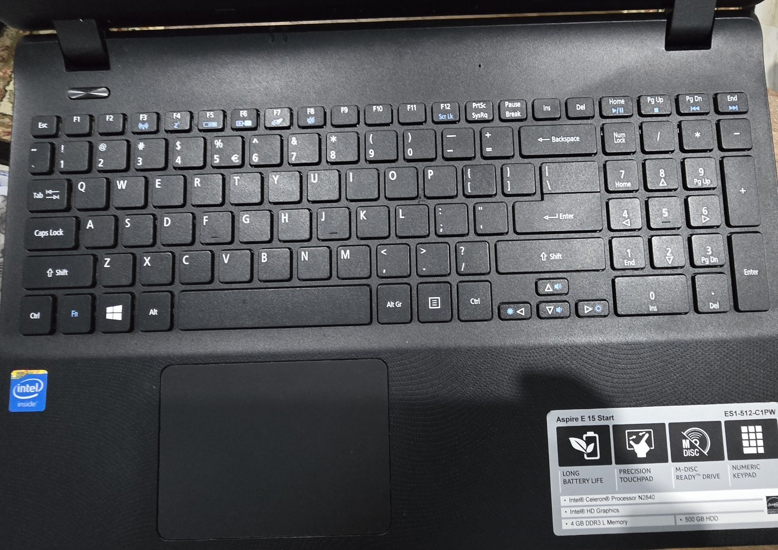 Acer Aspire E 15 Start (ES1-512-C1PW) 15.6″ Intel Celeron Processor Windows 10.
