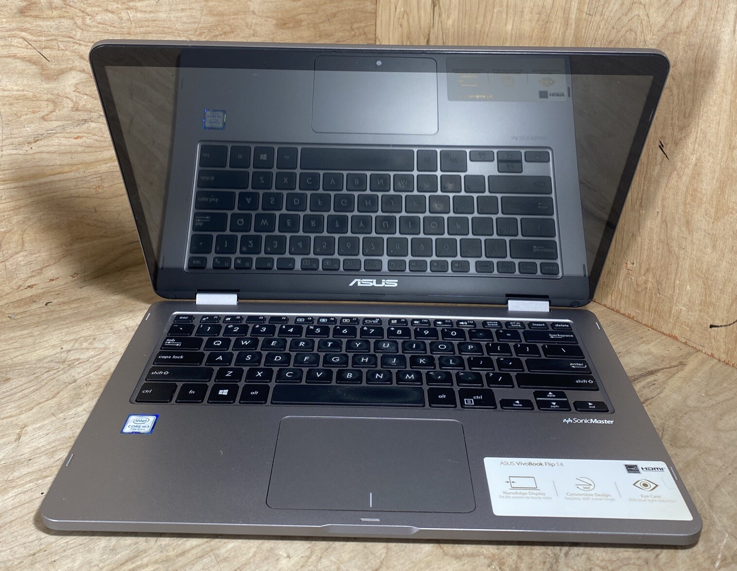 ASUS VivoBook Flip 14 TP401C Intel Core m3-7Y30 Display Broken NO SSD For Parts
