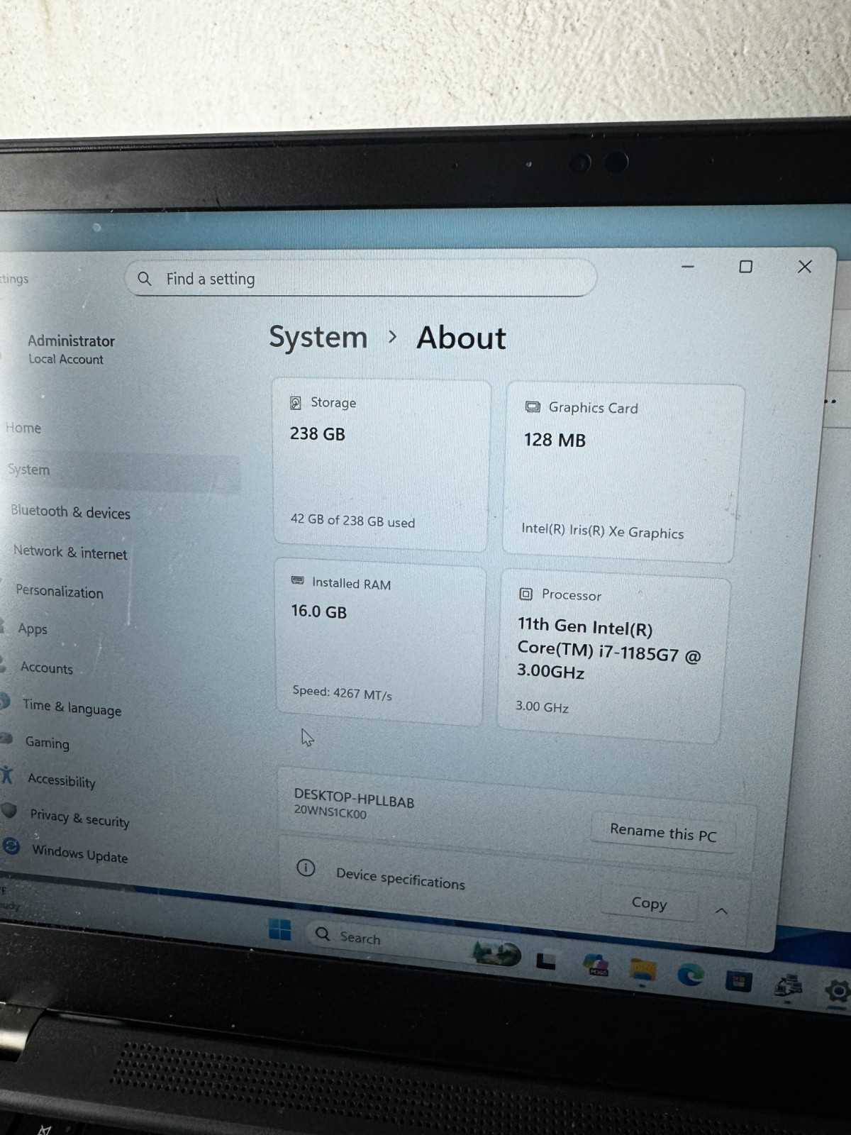Lenovo ThinkPad T14s Gen 2 i7-1185G7 16GB 256GB Win 11 Pro READ #6478