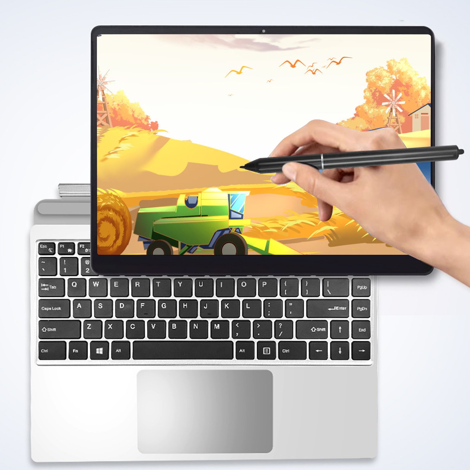 14.1 2-in-1 Touch Screen Laptop 12GB 512GB WiFi BT4.2 With Keyboard Stylus EU