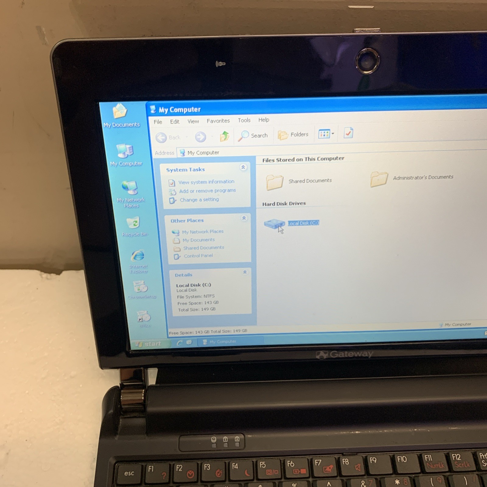Gateway Netbook KAV6 Intel Atom N270 1.6GHZ 160GB HD 1GB RAM Windows XP PRO SP3