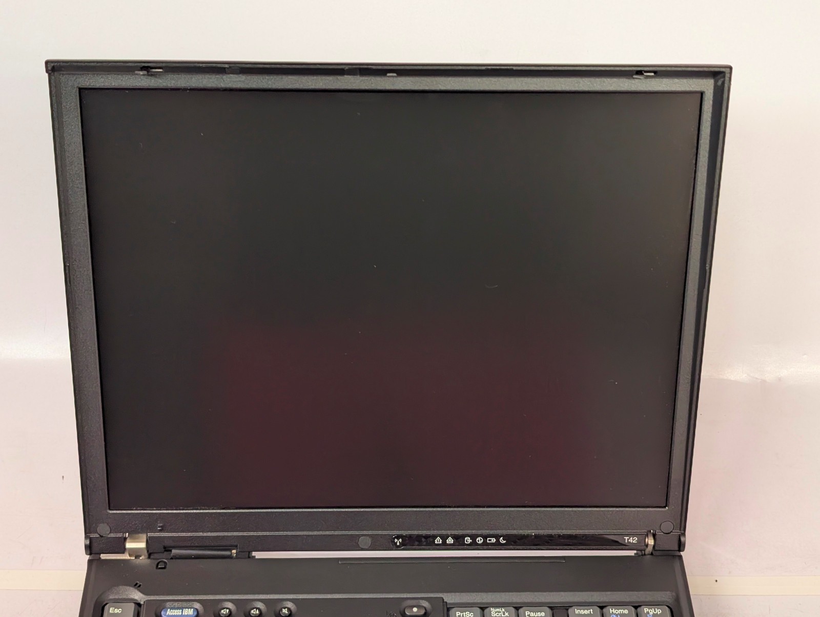 IBM ThinkPad T42 laptop; for parts or repair; 4 beeps 4 times; not powering on