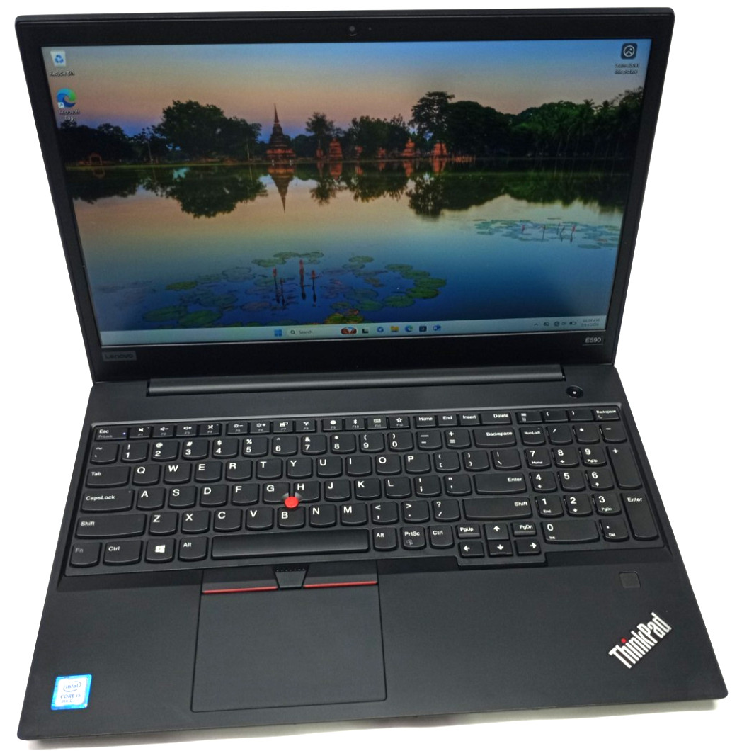 Lenovo ThinkPad E590 15.6″ i5-8265U@1.6GHz 8GB RAM 256GB NVMe Win 11 Pro MC758*!