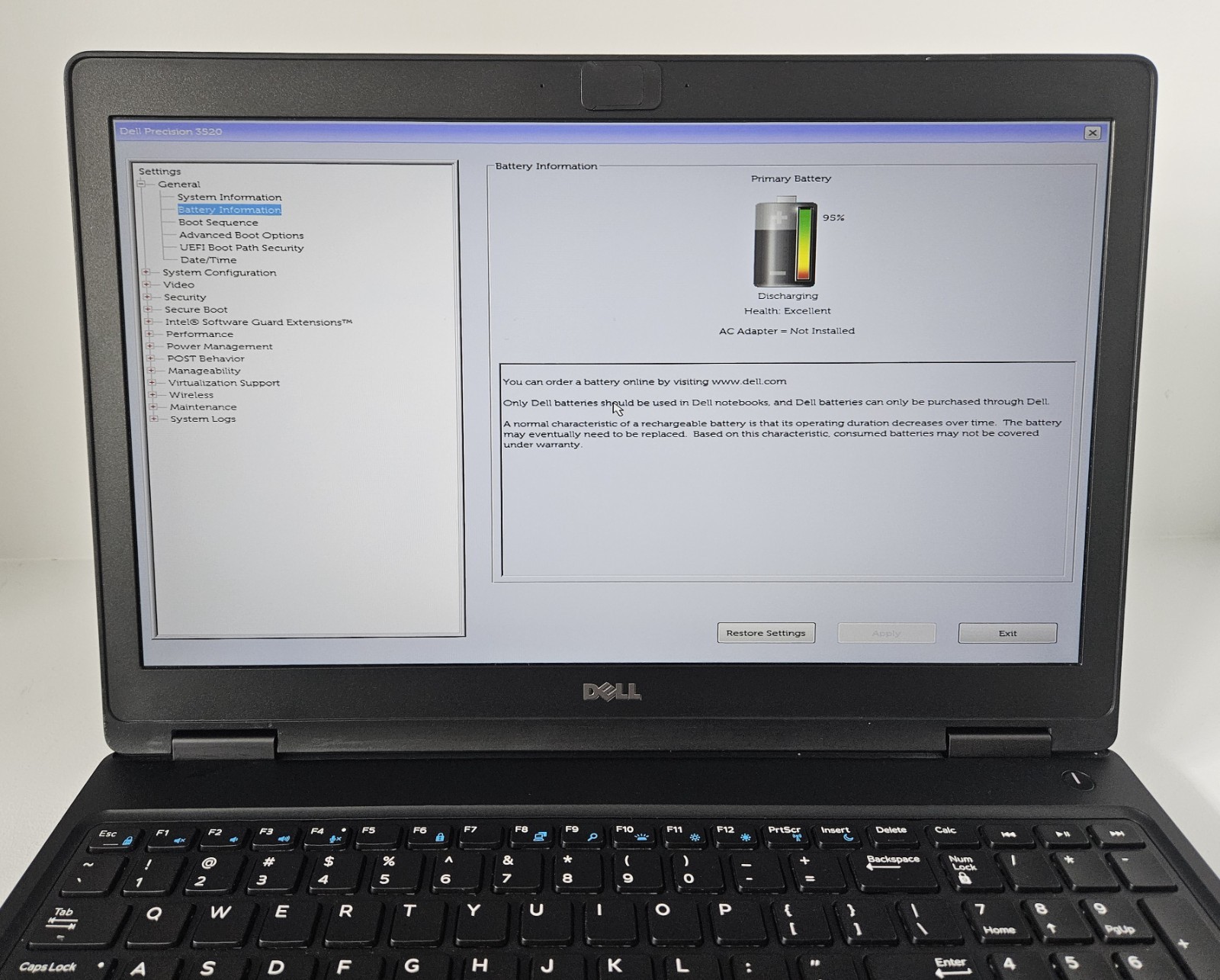 Dell Precision 3520 Core i5-7440HQ 2.8GHz 15.6″ 256GB NVMe 8GB RAM Win 11 Pro