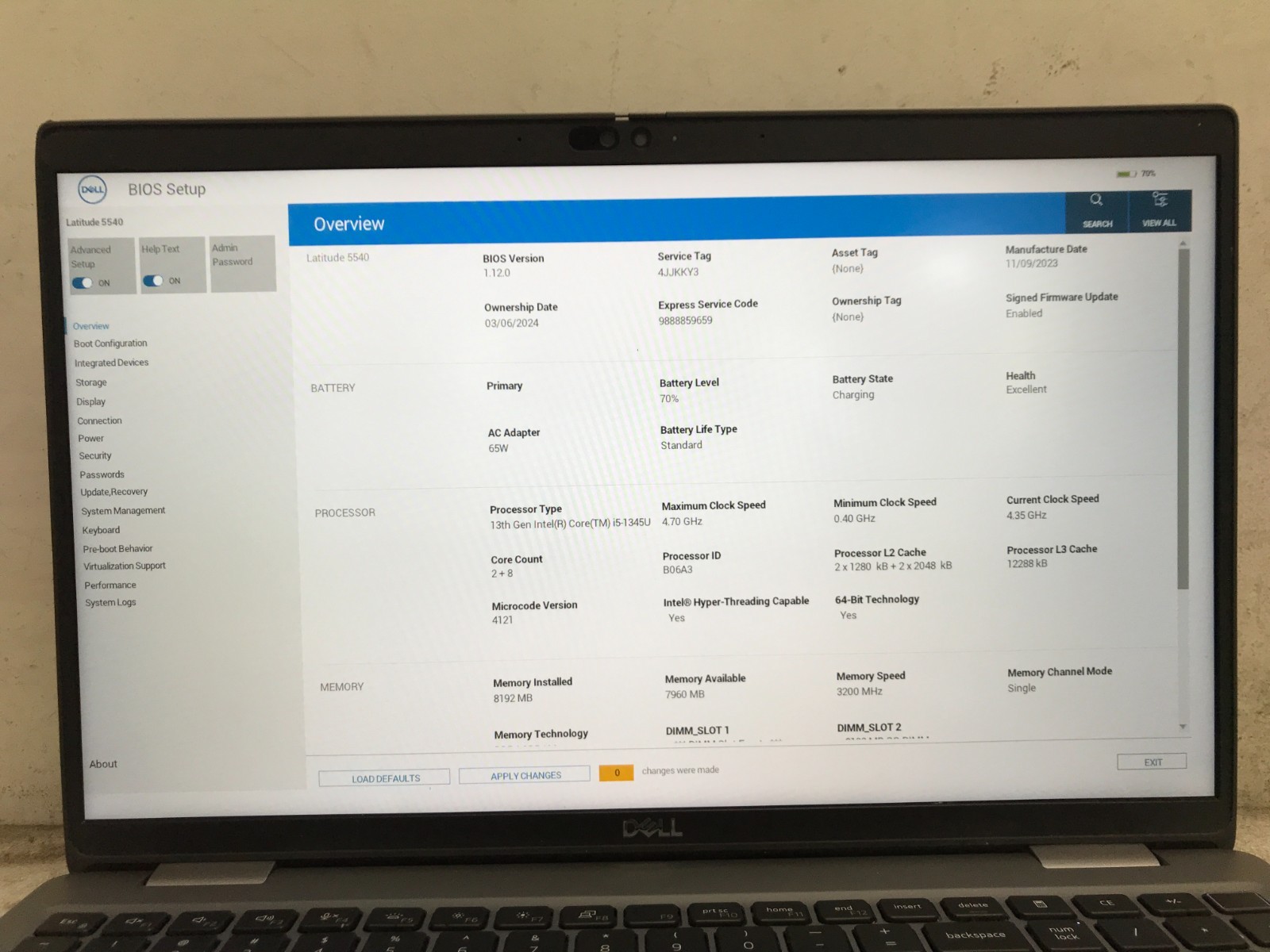 Dell Latitude 5540 / Intel Core i5-1345U 4.35GHz / 8GB RAM / No SSD