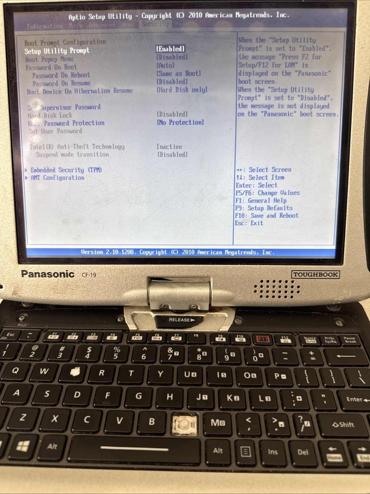 Panasonic Toughbook CF-19 MK5 i5-2520M 2.50GHz 4GB|NoHDD|No Caddy|No AC charger