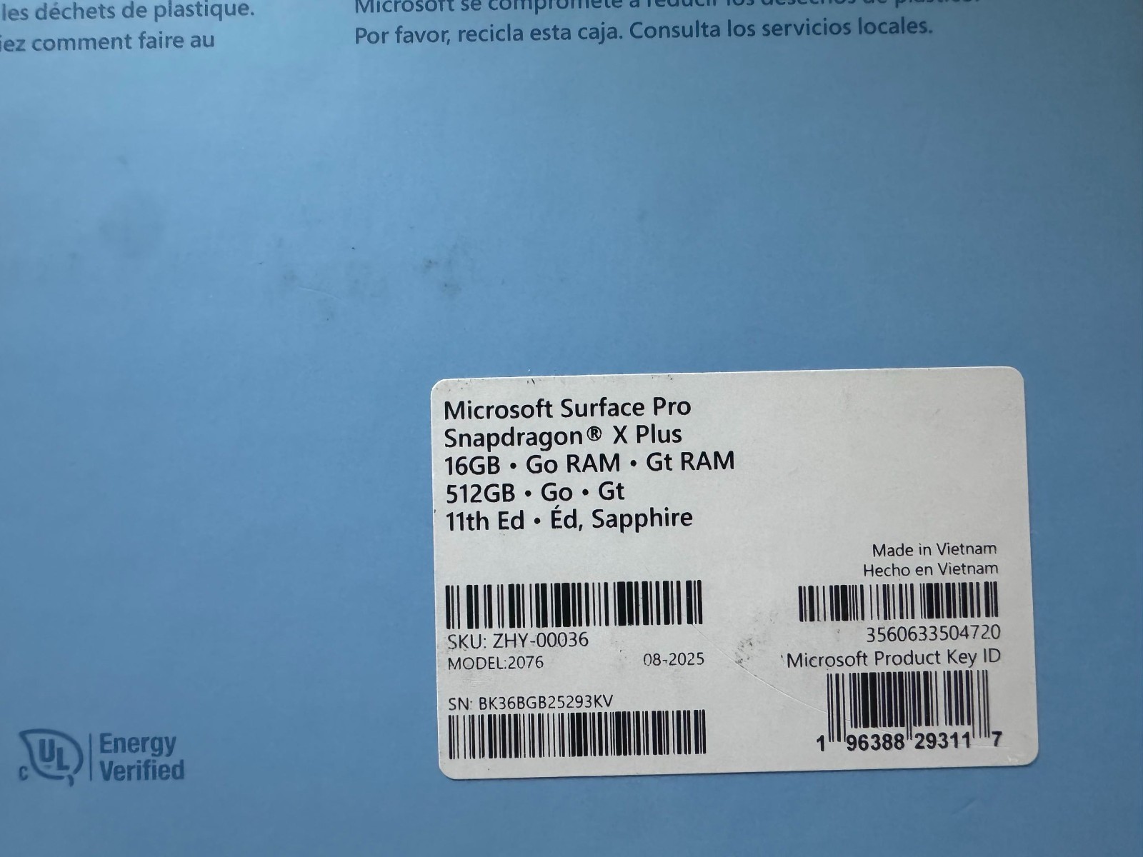 Microsoft Surface Pro 11th Edition 2076 13″ Snapdragon X Plus 3.4GHz 16GB 512GB