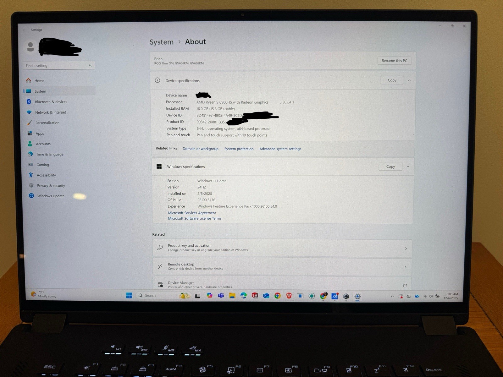 ASUS ROG Flow X16 2 in 1 Gam Laptop RTX 3060 Ryzen 9 6900HS 16GB RAM 1TB SSD PH9