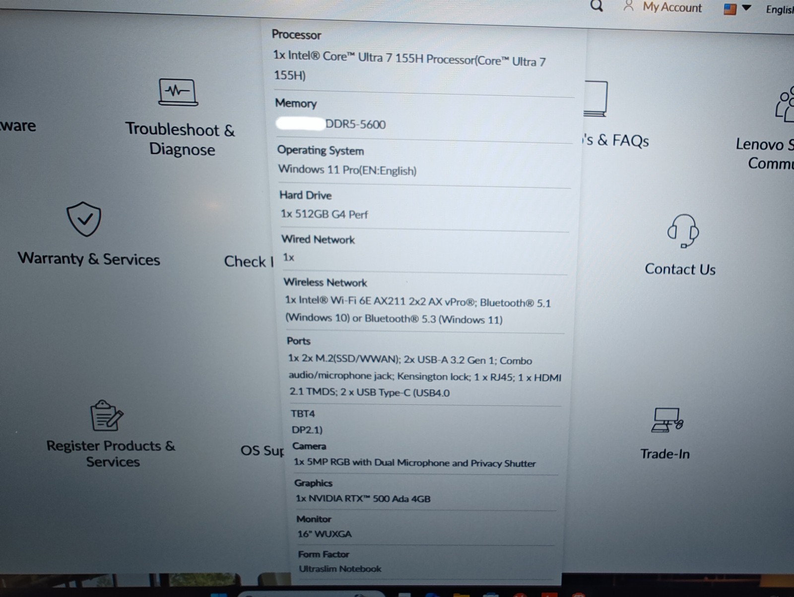 Lenovo ThinkPad P16s Gen 3 — Ultra 7 155H / 32GB RAM / 512GB SSD / RTX 500 Ada